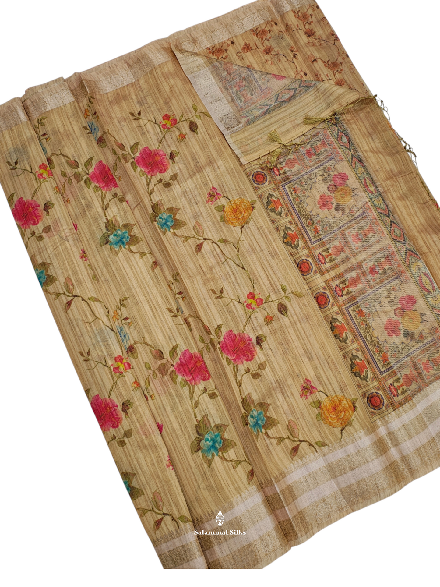 Sandal Beautiful Fancy Saree With Blouse