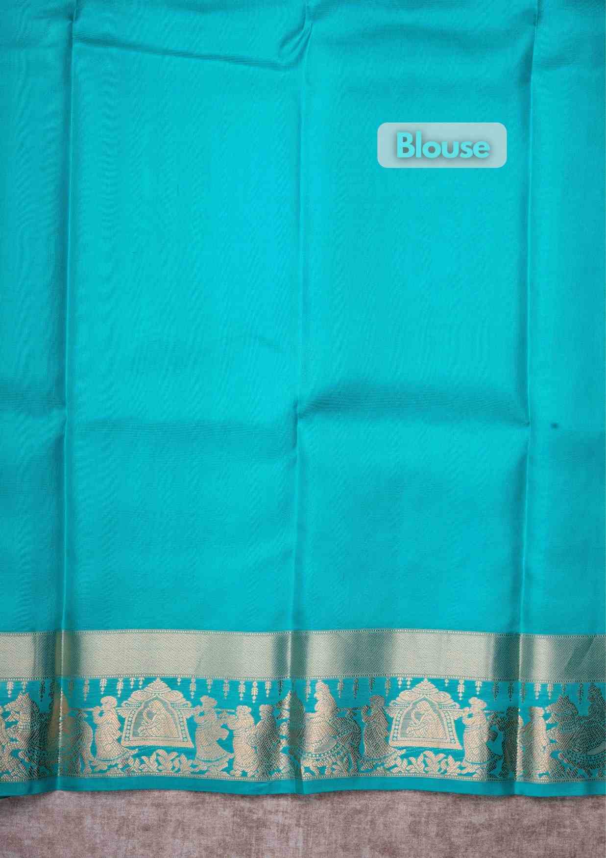 Kanjivaram Pure Silk Saree Sapphire Green With Pallakku Border