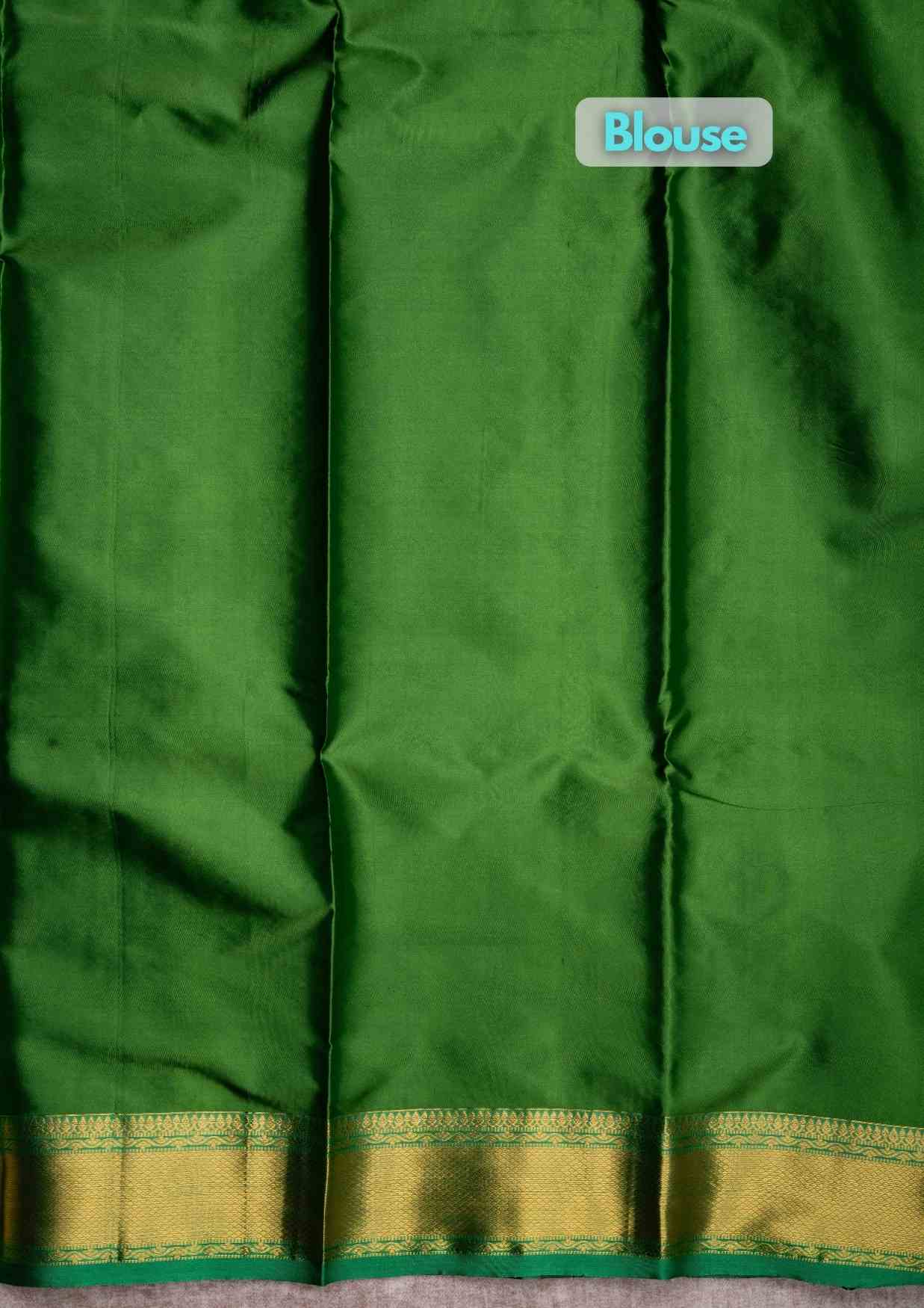 Mustard Yellow Puremix Silk Saree With Green Blouse