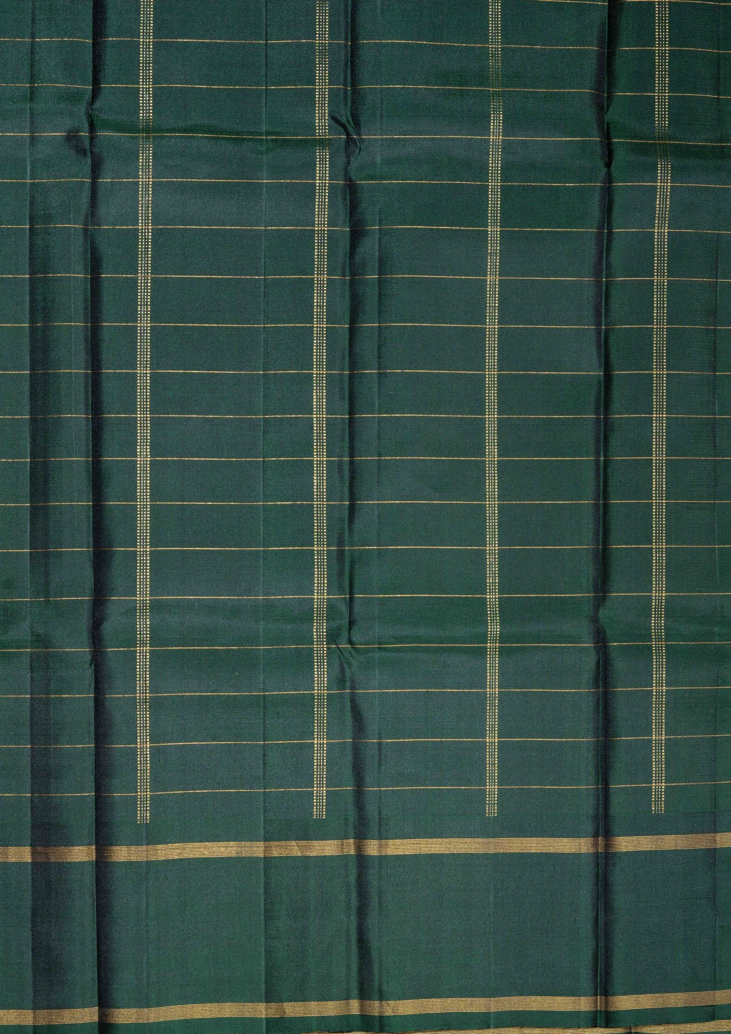 Kanjivaram Pure Silk Saree Olive Mustard Yellow With Bottle Green Blouse