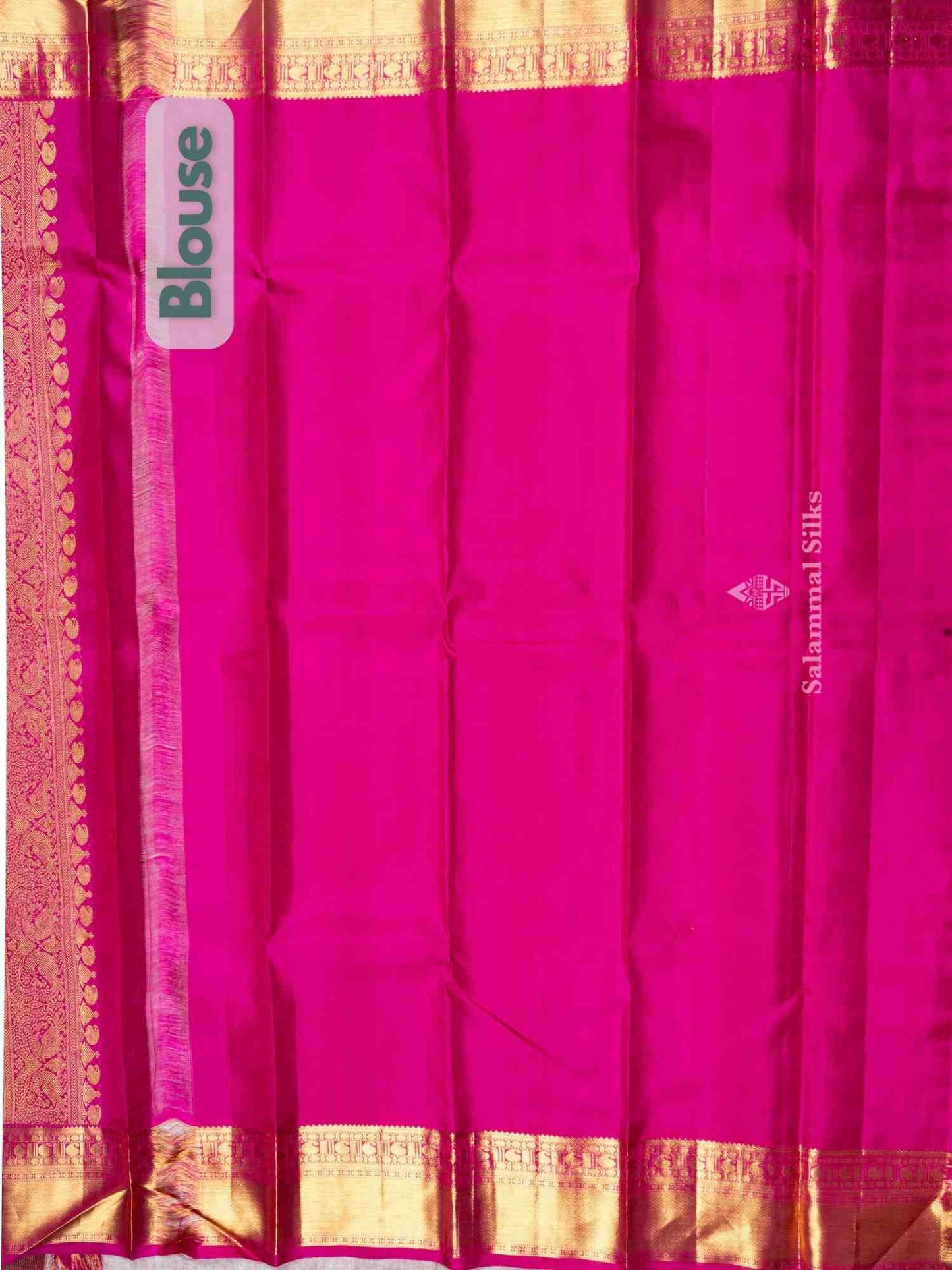 Pink & White Petty Checks Kanjivaram Pure Silk Saree with Pink Blouse
