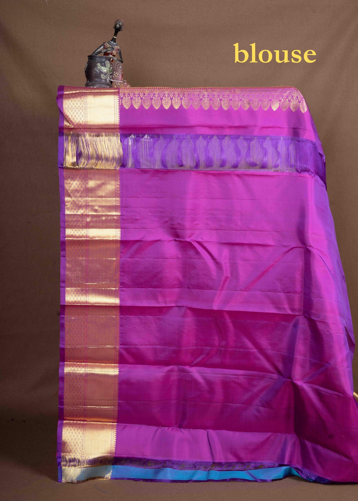 Kanjivaram Purple Pure Silk Jacquard Saree With Purple Blouse