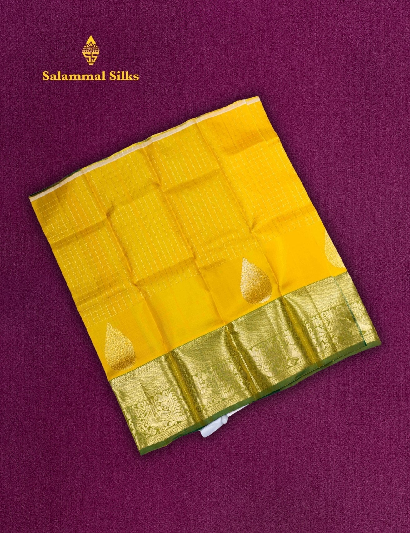 Pure Silk Pattu Pavadai (Lemon Yellow) With Green Blouse 18"