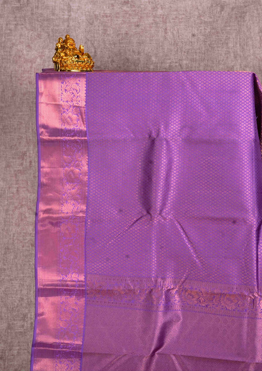 Purple Grand Puremix Silk Saree With Plain Blouse