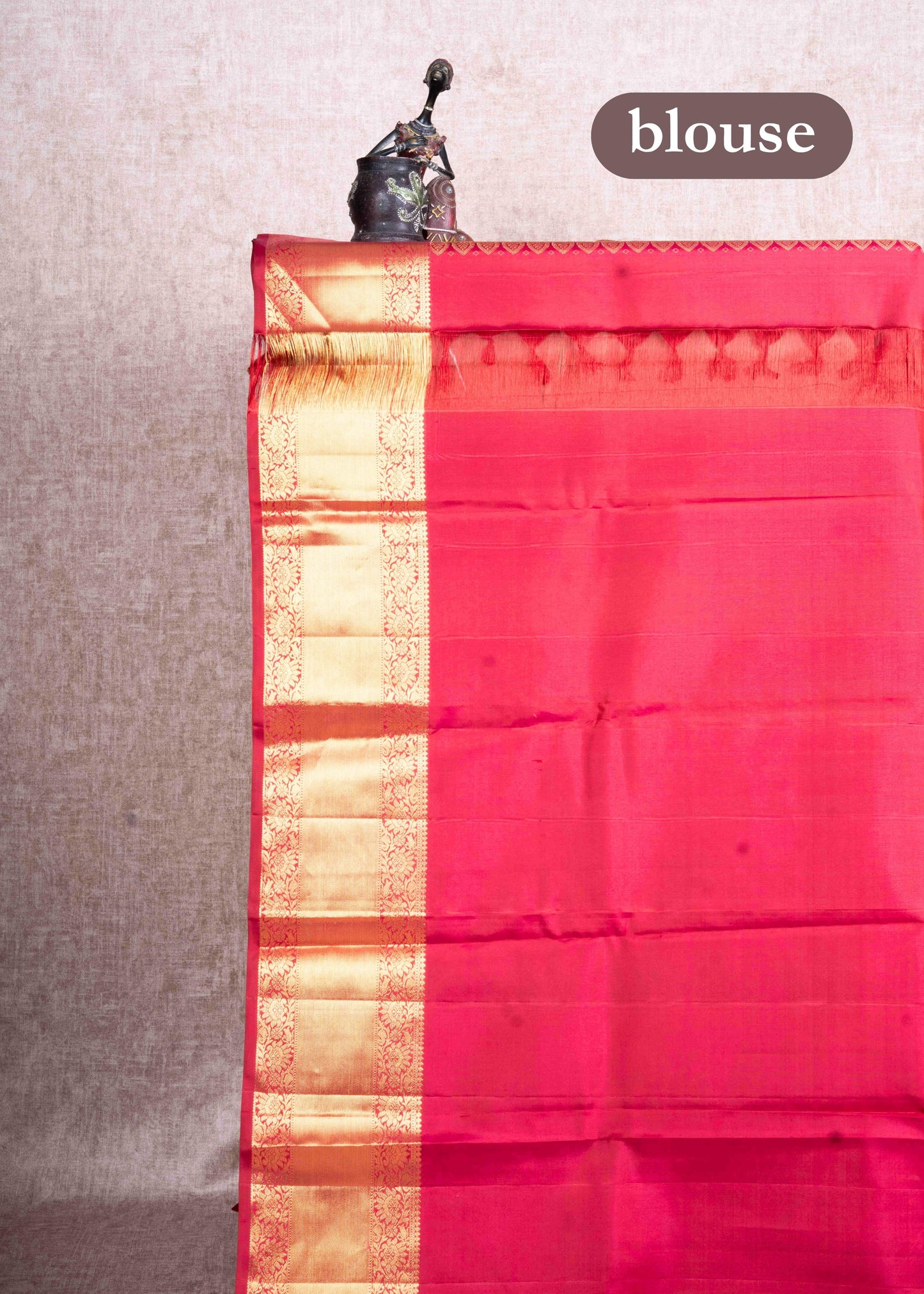 Kanjivaram Maroon Pure Silk Jacquard Saree With Maroon Blouse