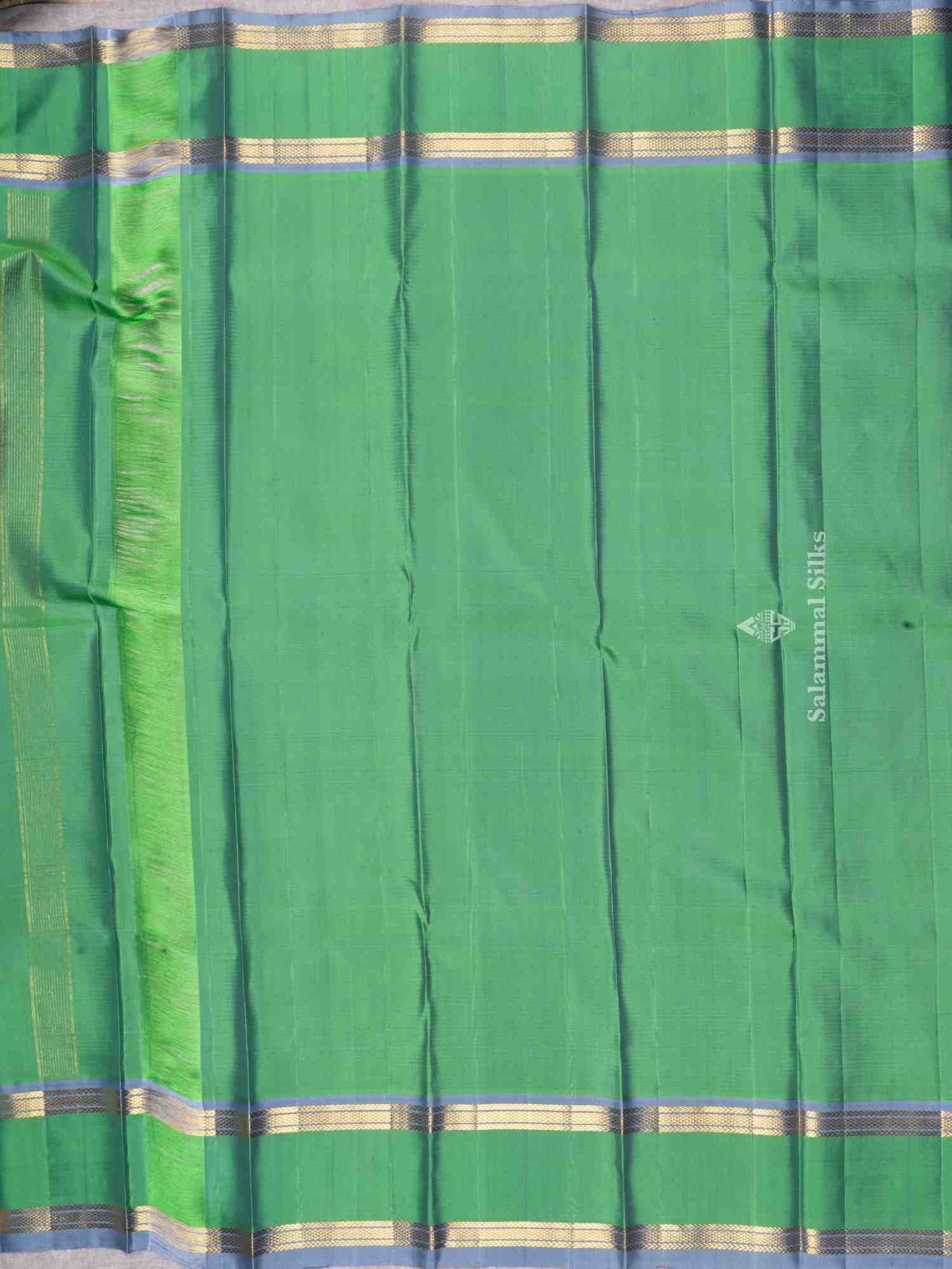 Pink & yellow Color Petty Checks Kanjivaram Pure Silk Saree with Dual Tone Green Blouse