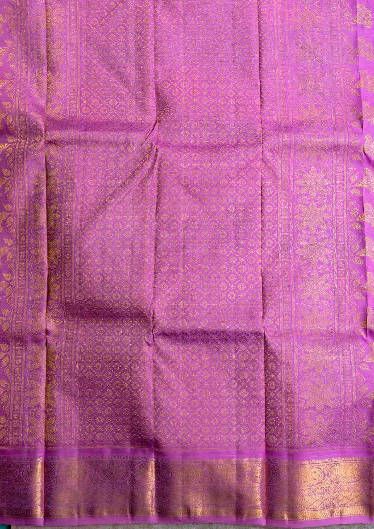 Kanjivaram Pure Silk Saree Traditional Paalum Pazhamum Checks With Plain Pink Blouse