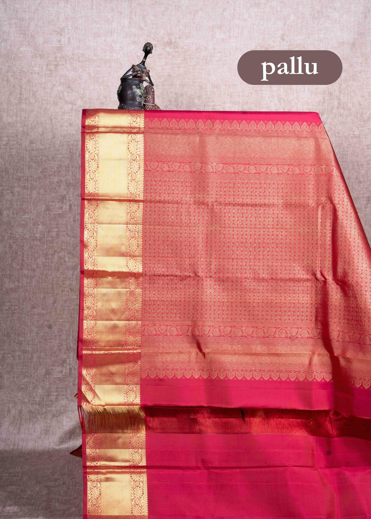 Kanjivaram Maroon Pure Silk Jacquard Saree With Maroon Blouse