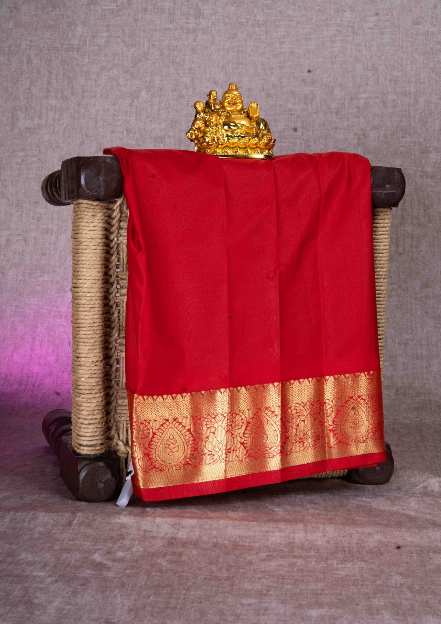 Semi Silk Pattu Pavadai (Sky Blue) With Red Blouse 18"