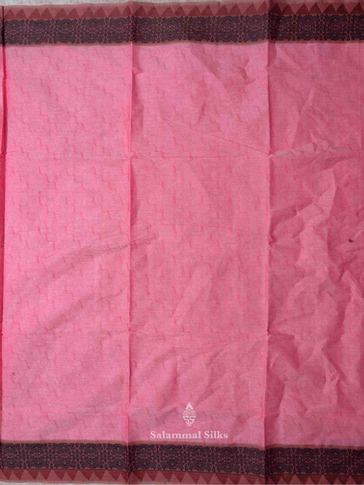 Pink Color Cotton Saree with Thread Border and Running Blouse