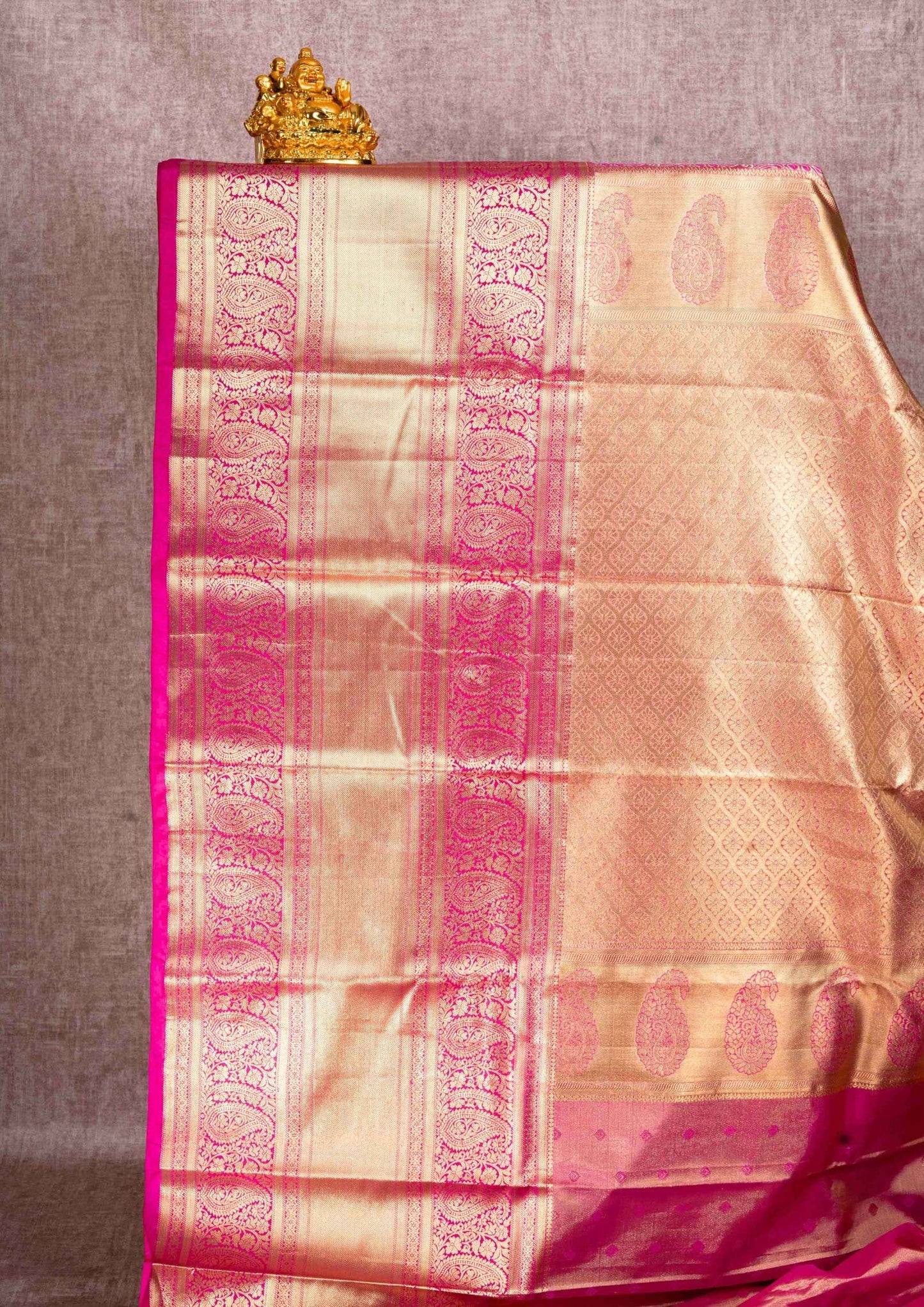 Pink Tissue Grand Puremix Silk Saree With Pink Blouse