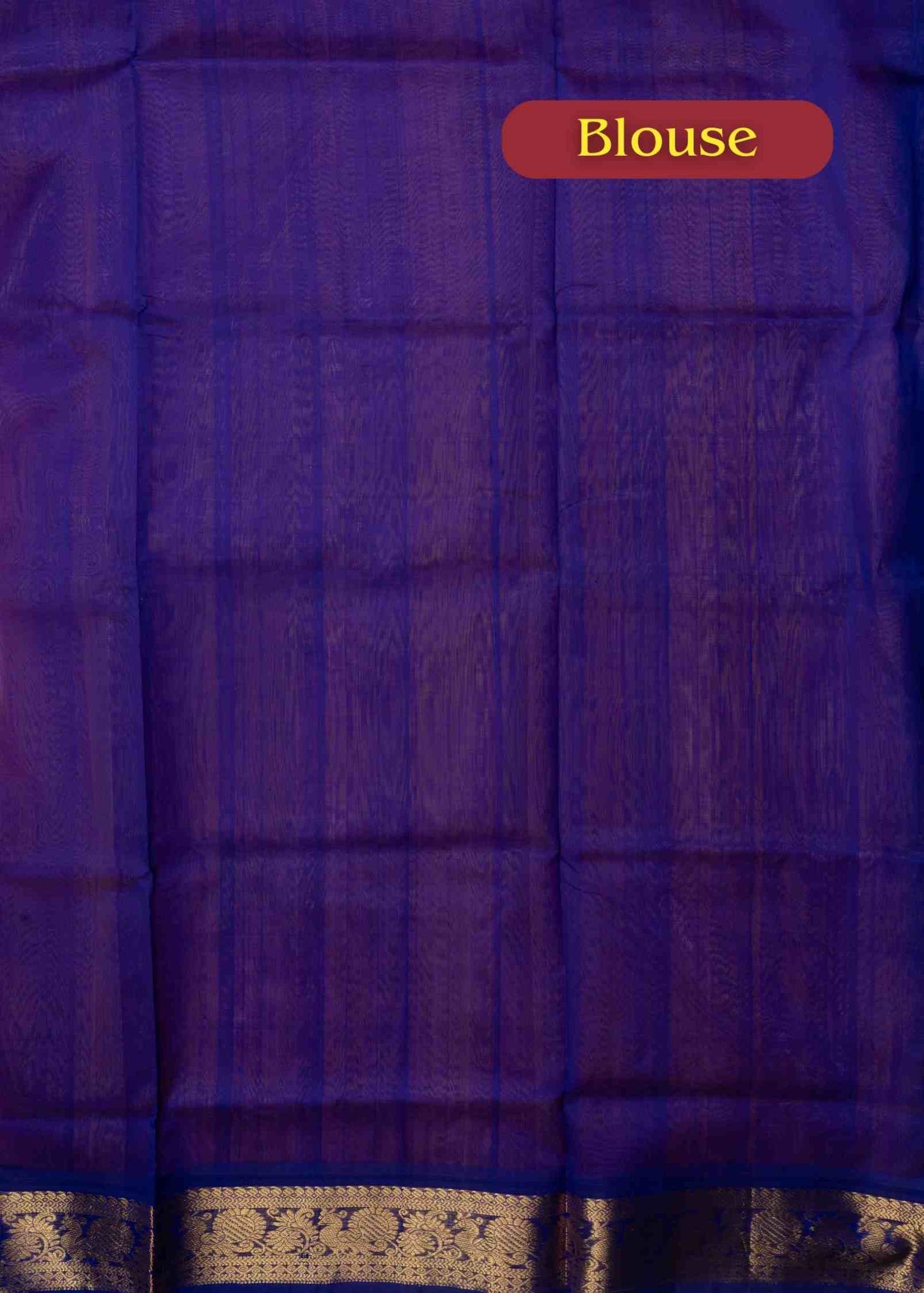 Peach Kanjivaram Pure Silk Cotton with Violet Blouse