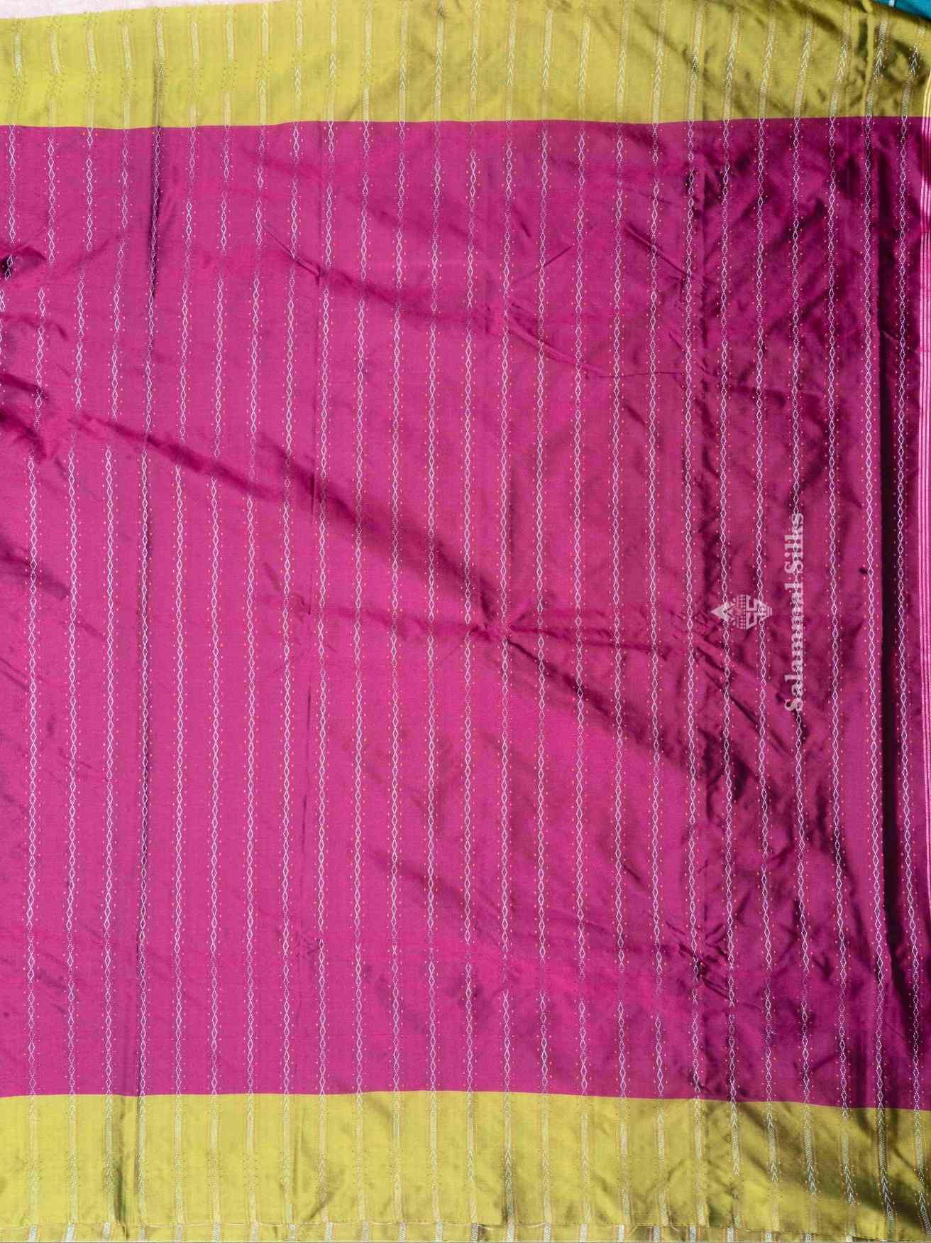 Olive Green Color Arni Semi-Silk saree with Maroon Blouse