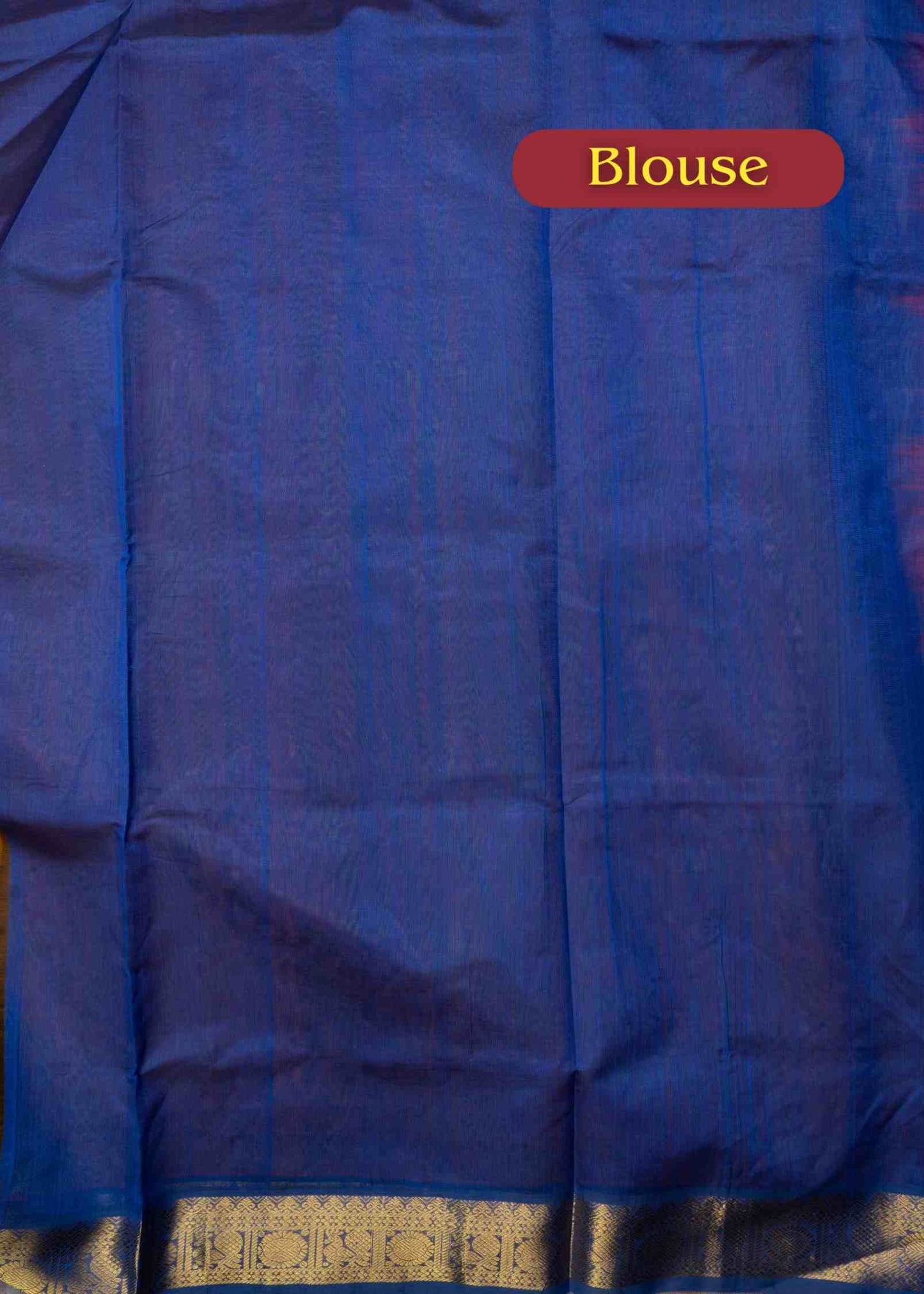 Gold Kanjivaram Pure Silk Cotton with Olive Violet Blouse