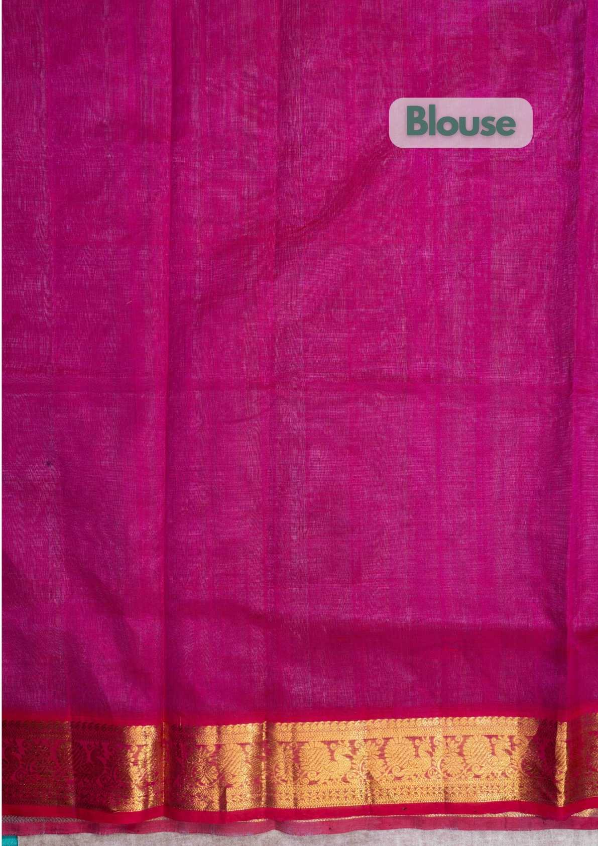 Gray Kanjivaram Pure Silk Cotton with Pink Blouse