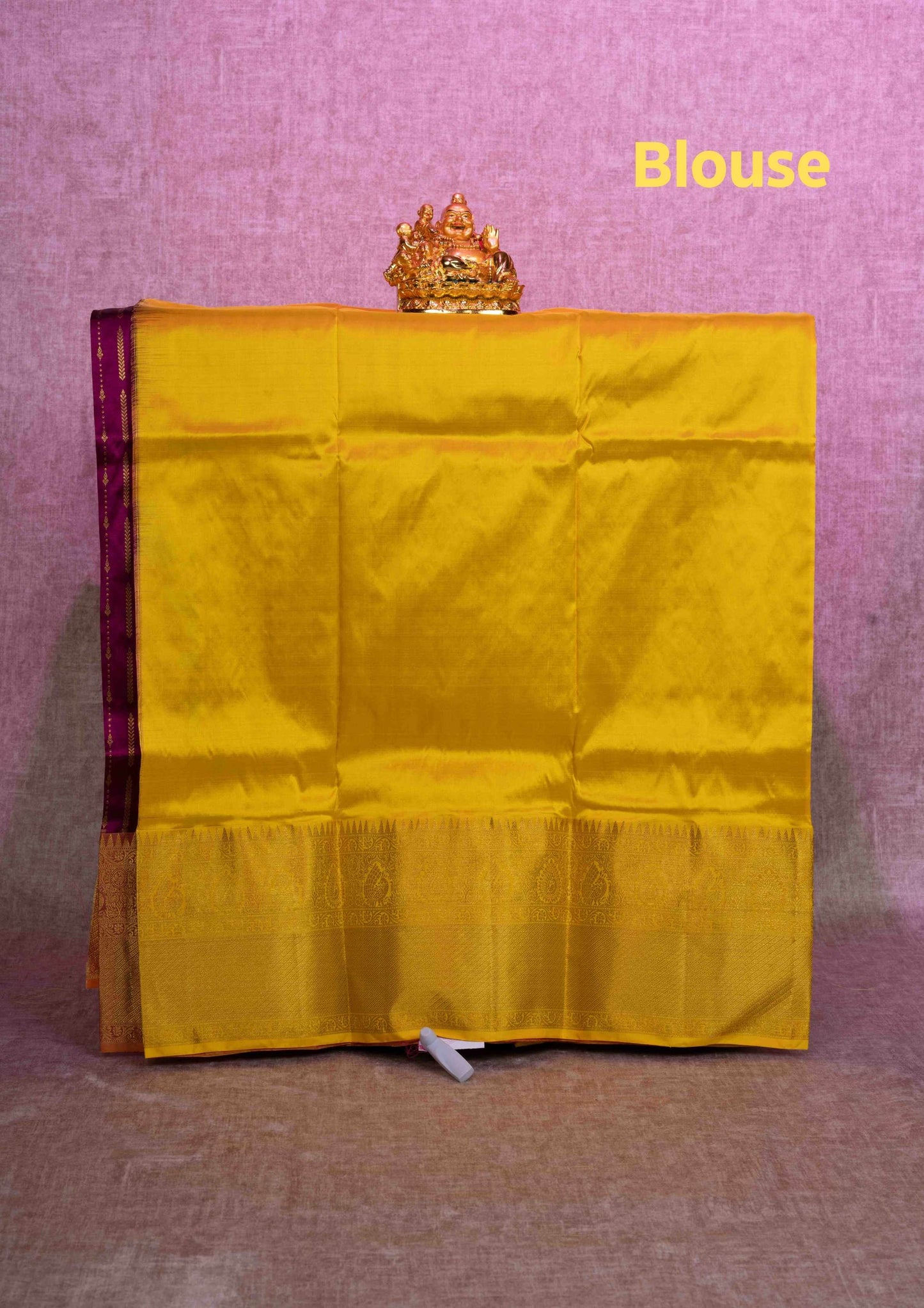 Pure Silk Pattu Pavadai ( Violet ) With Yellow Blouse 36"