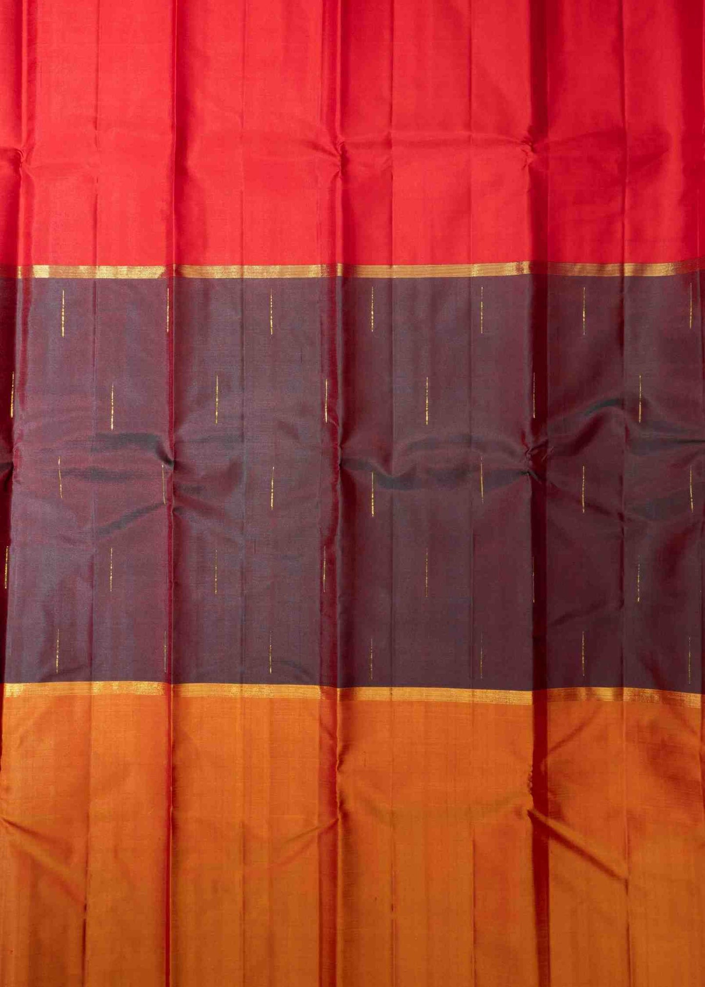 Kanjivaram Pure Silk Three Colour Saree With Blouse