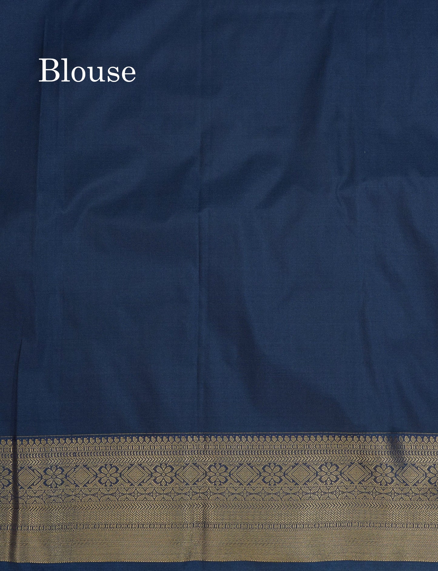 1000 Buttas Grey White Semi Silk Saree With Contrast Navy Blue Border