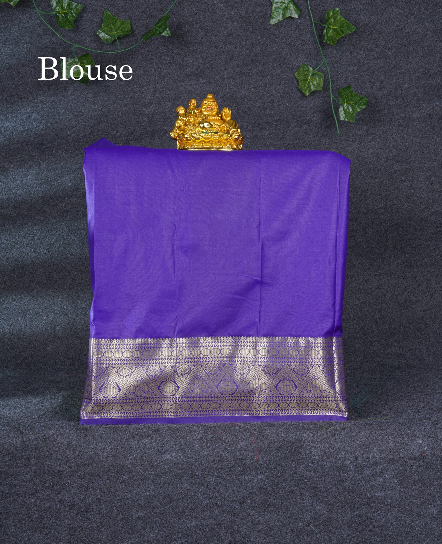 Semi Silk Pattu Pavadai (Mehandi Green) With Violet Blouse 21"