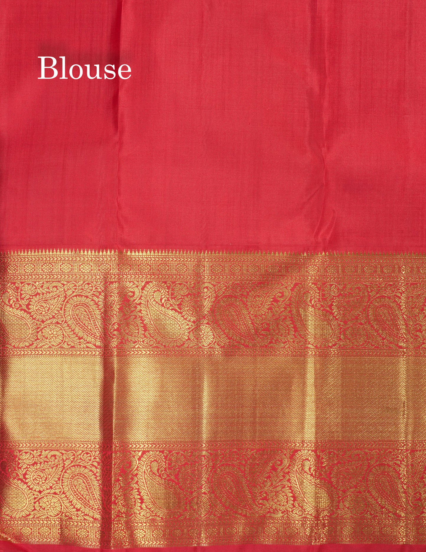 Green Pure Kanjivaram Silk Saree (2G) Zari With Contrast Chilly Red Long Border