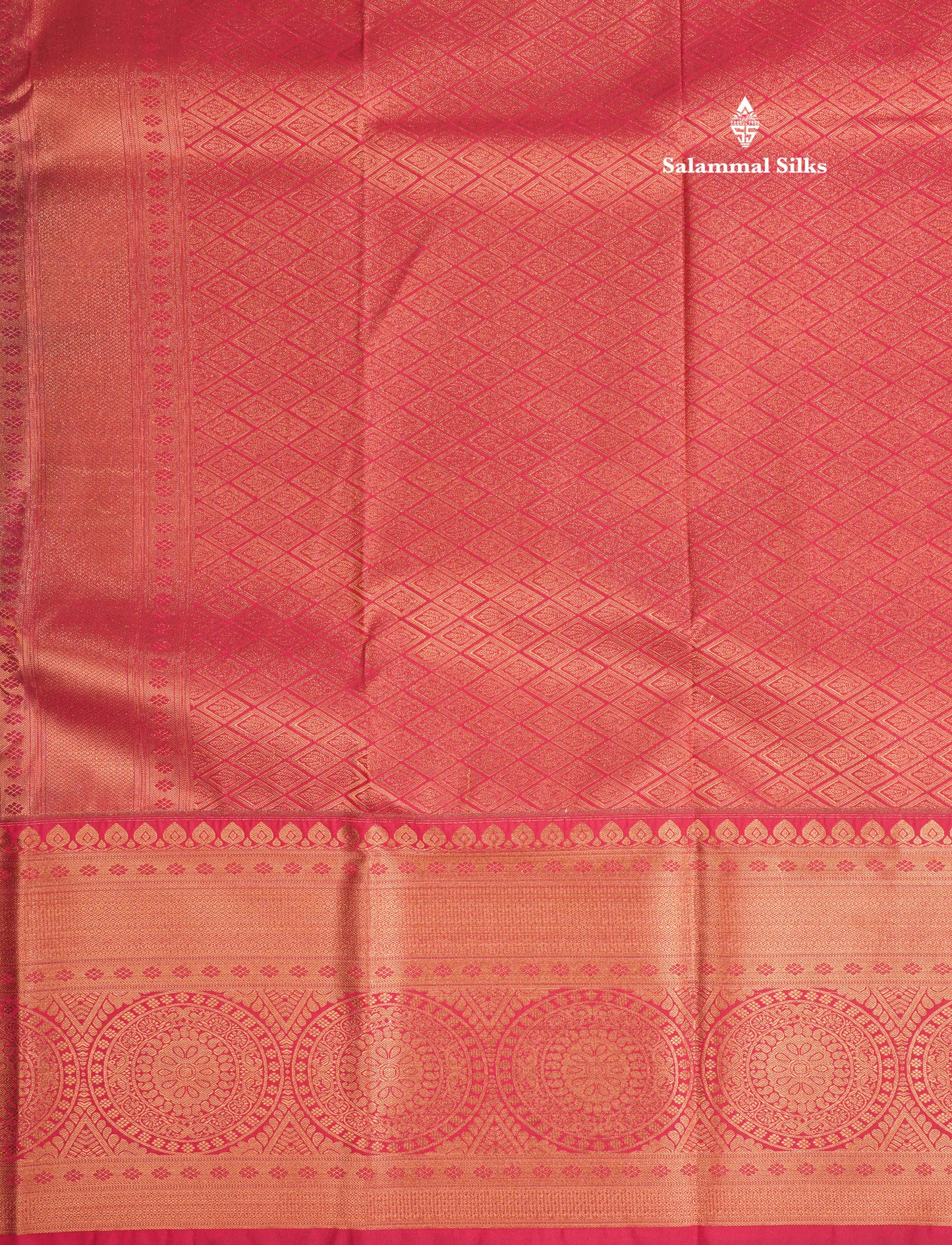 Dark Navy Blue Bridal Semi Silk Saree With Contrast Pink Border