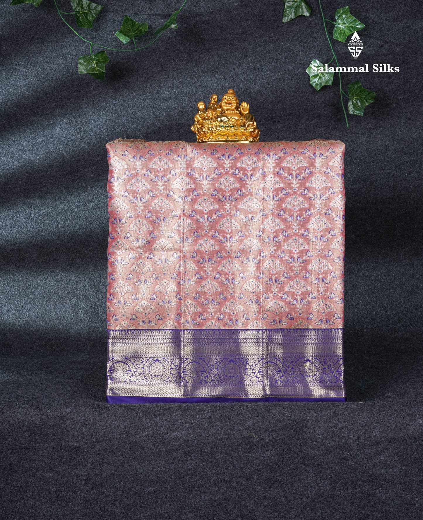 Semi Silk Pattu Pavadai Tissue (Purple) With Violet Blouse 21"