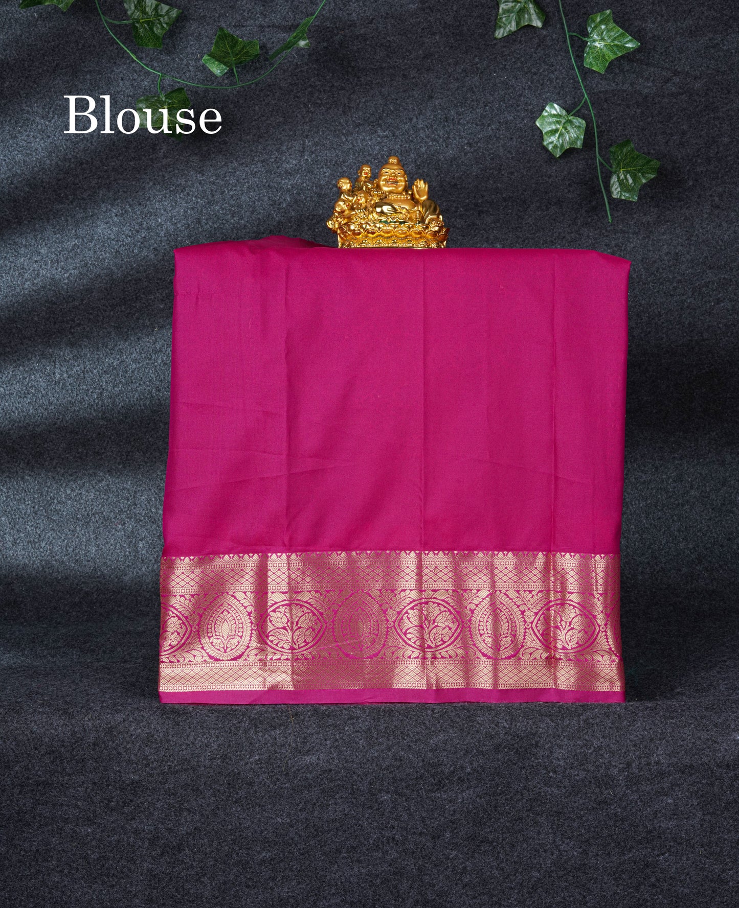 Semi Silk Pattu Pavadai (Bottle Green) With Magenta Pink Blouse 21"
