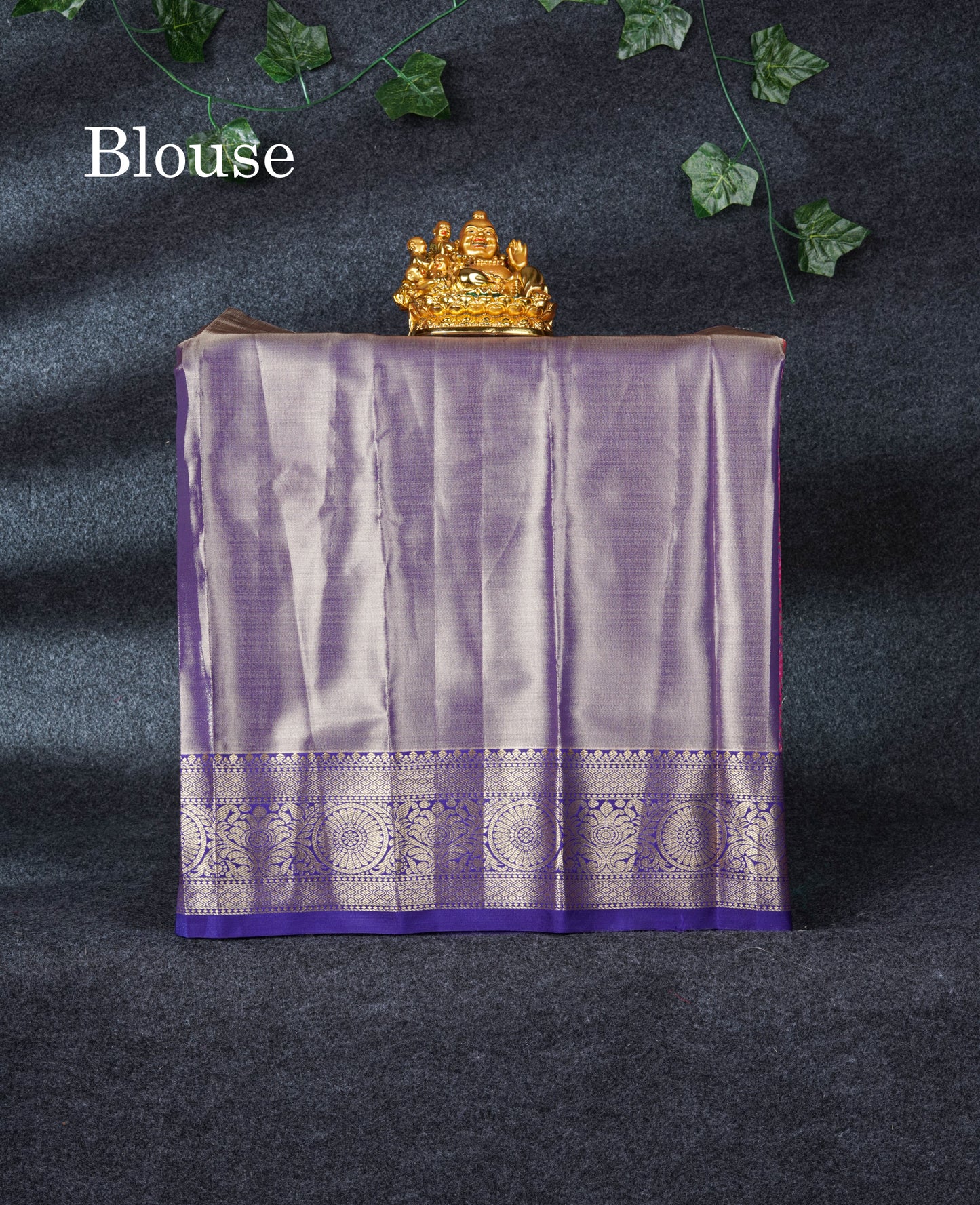 Semi Silk Pattu Pavadai Tissue ( Pink ) With Violet Blouse 21.5"