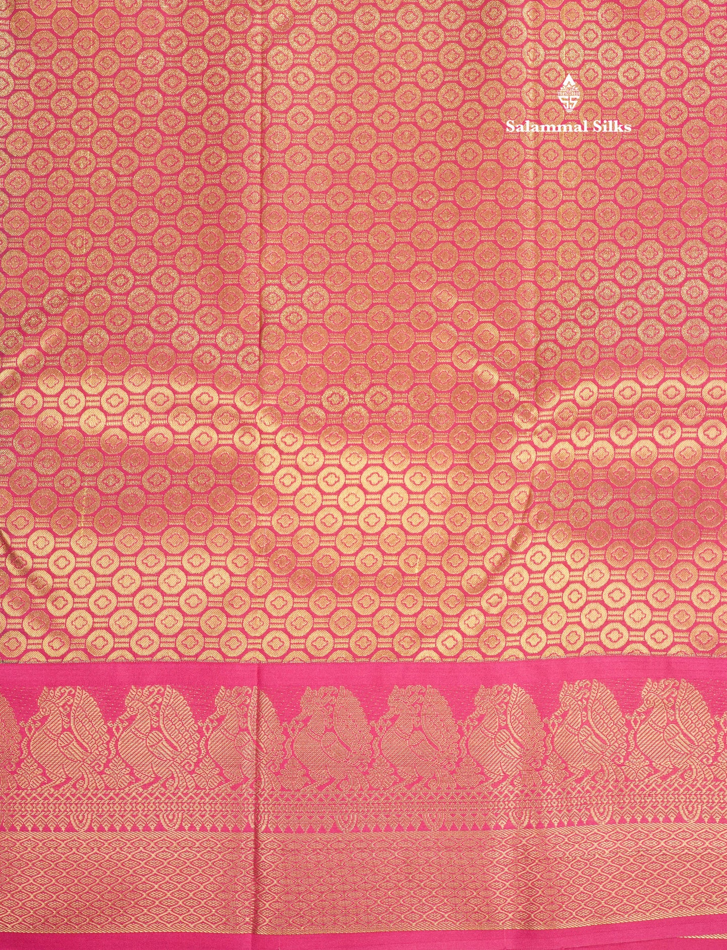 1000 Buttas Mustard Yellow Semi Silk Saree With Contrast Pink Traditional Border