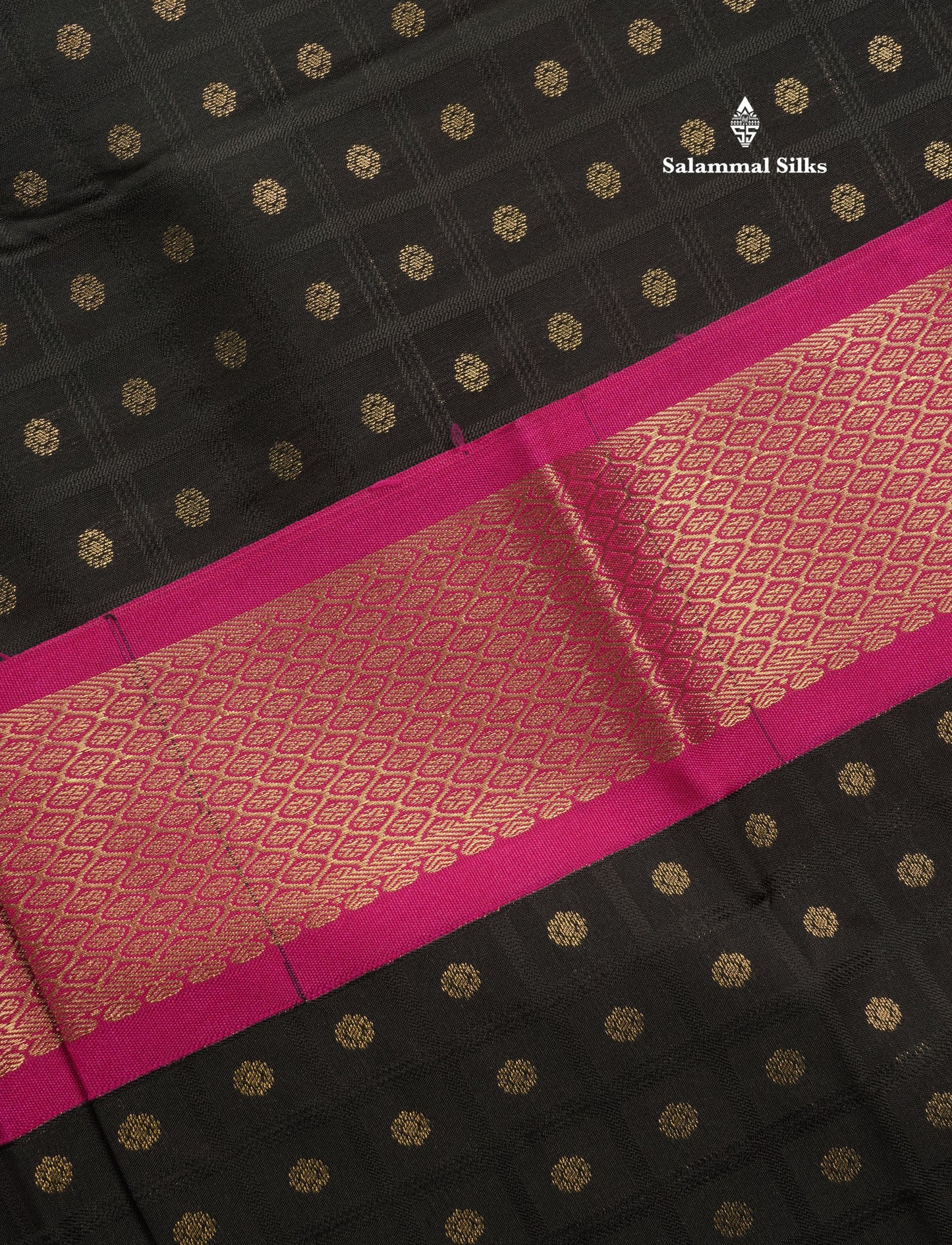 1000 Buttas Mustard Yellow Semi Silk Saree With Contrast Pink Traditional Border
