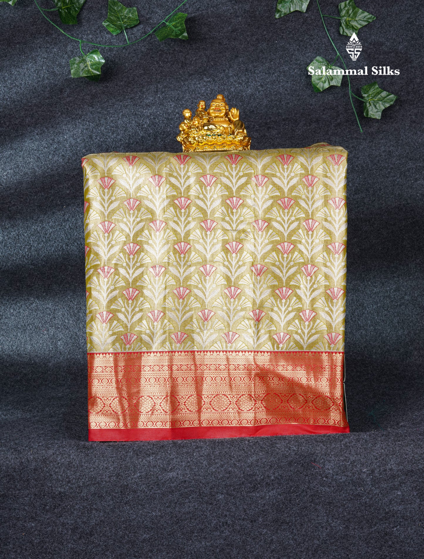 Semi Silk Pattu Pavadai Tissue (Lavender) With Red Blouse 21"