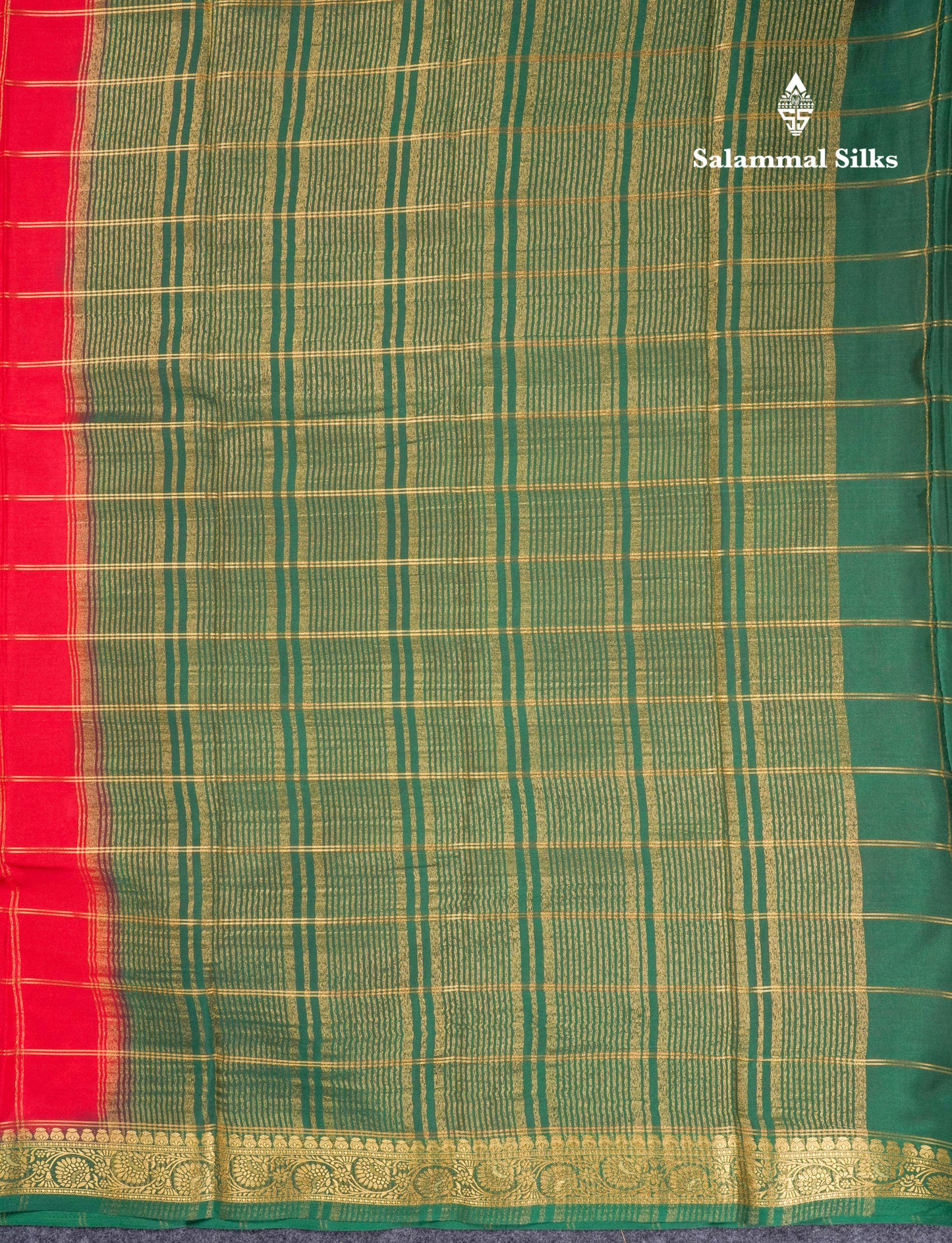 Sapphire Blue Semi Mysore Crepe Saree With Contrast Navy Blue Small Border