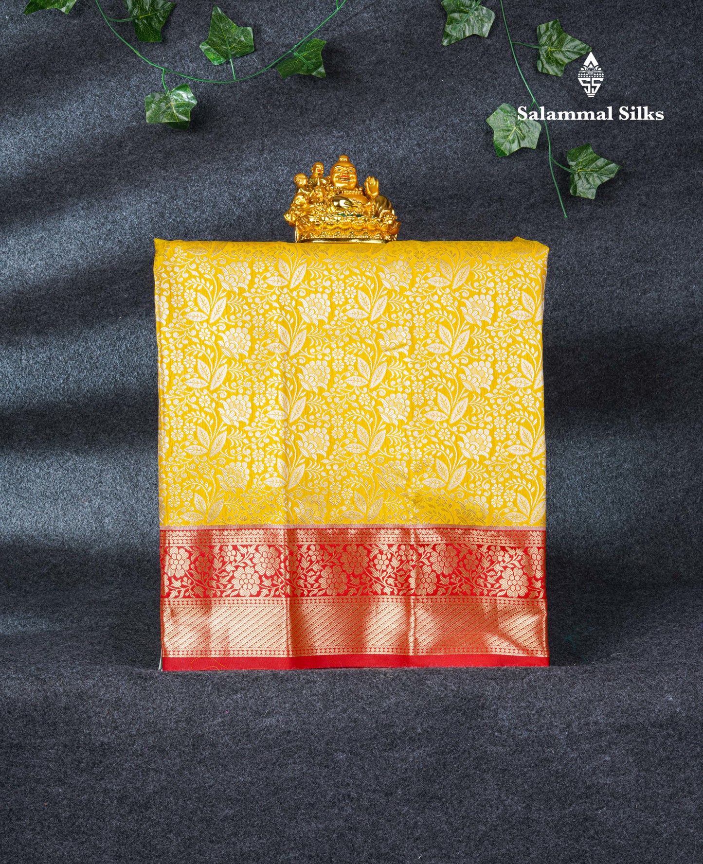 Semi Silk Pattu Pavadai (Yellow) With Red Blouse 21"
