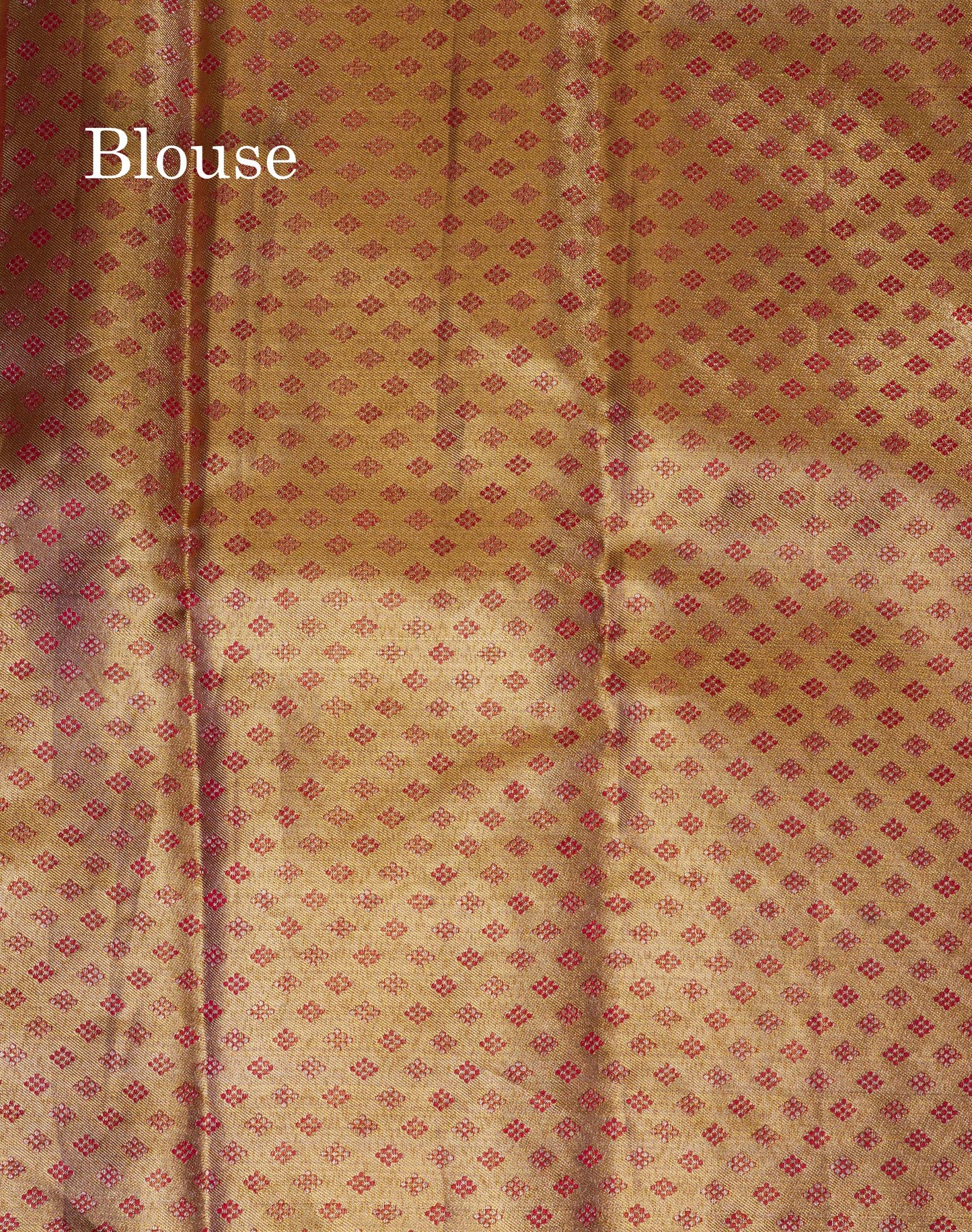 Gold Tissue Bridal Pure Kanjivaram Silk Saree With Contrast Tomato Red Border