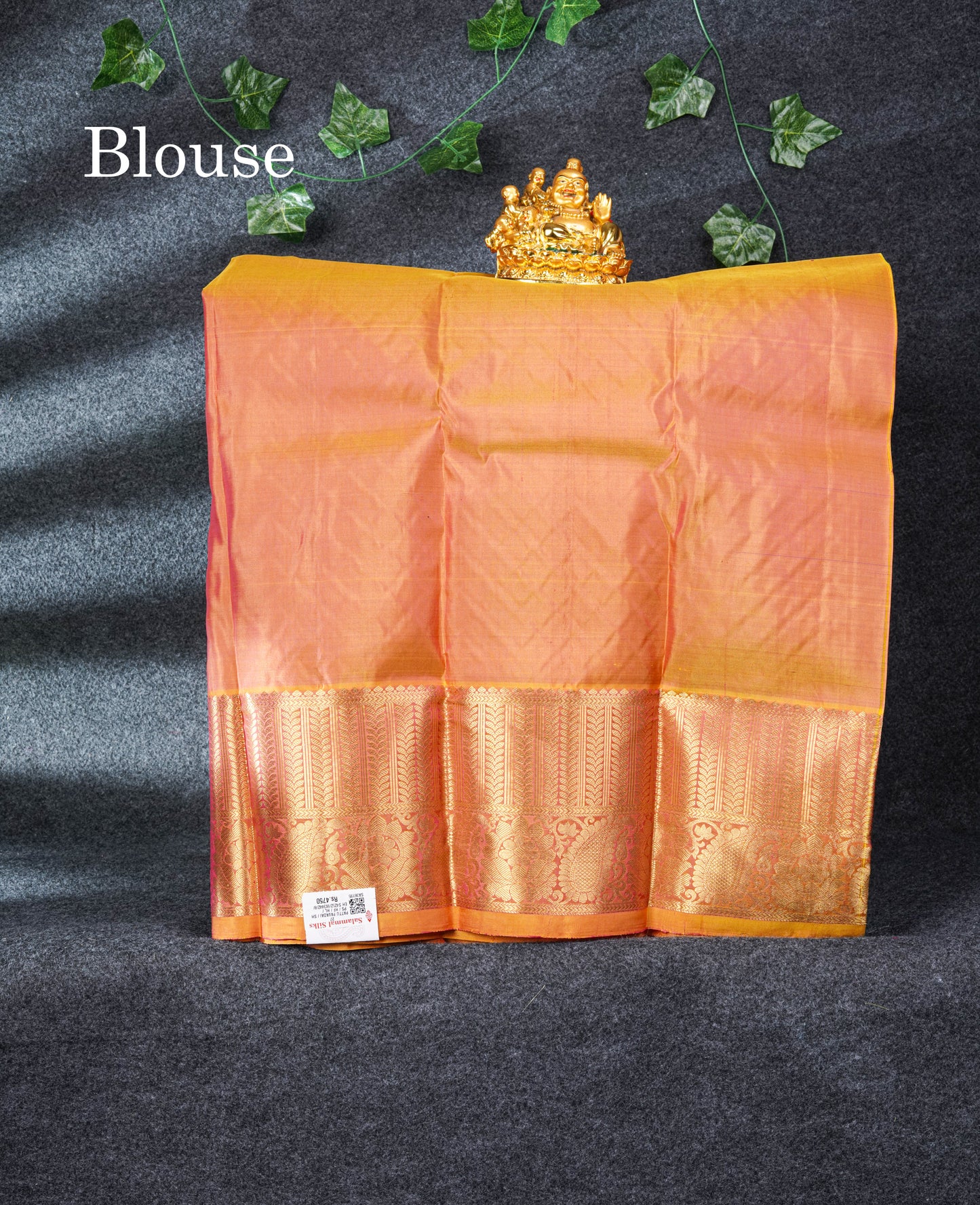 Pure Silk Pattu Pavadai (Purple) With Pinkish Orange Blouse 26.5"