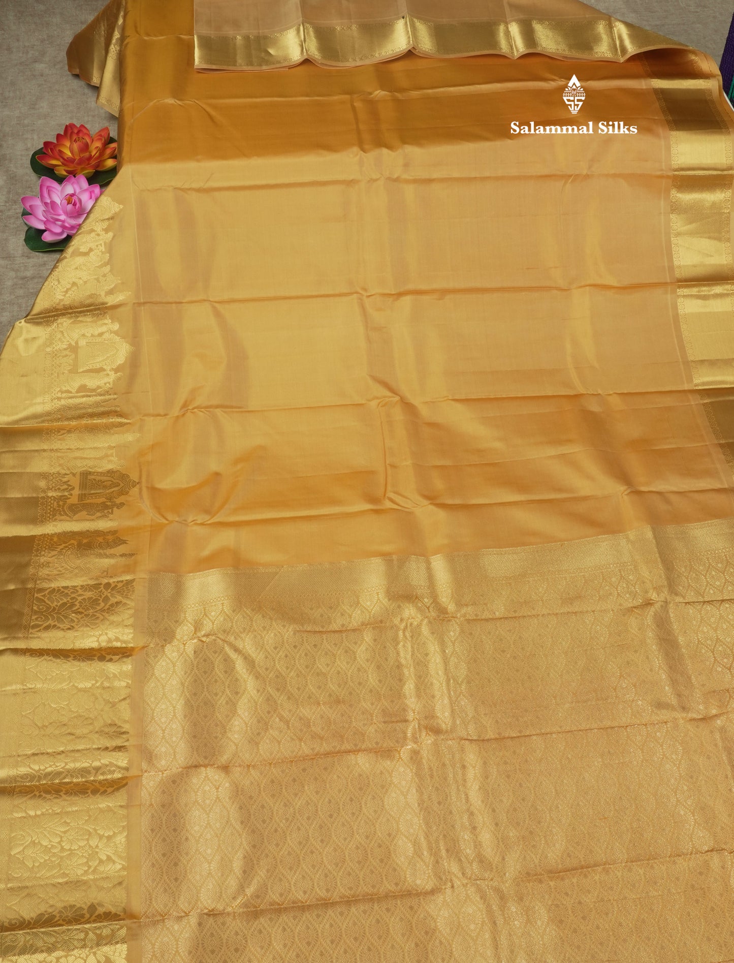 Beautiful Light Yellow Pure Kanjivaram Silk Saree with Traditional Pallakku Border