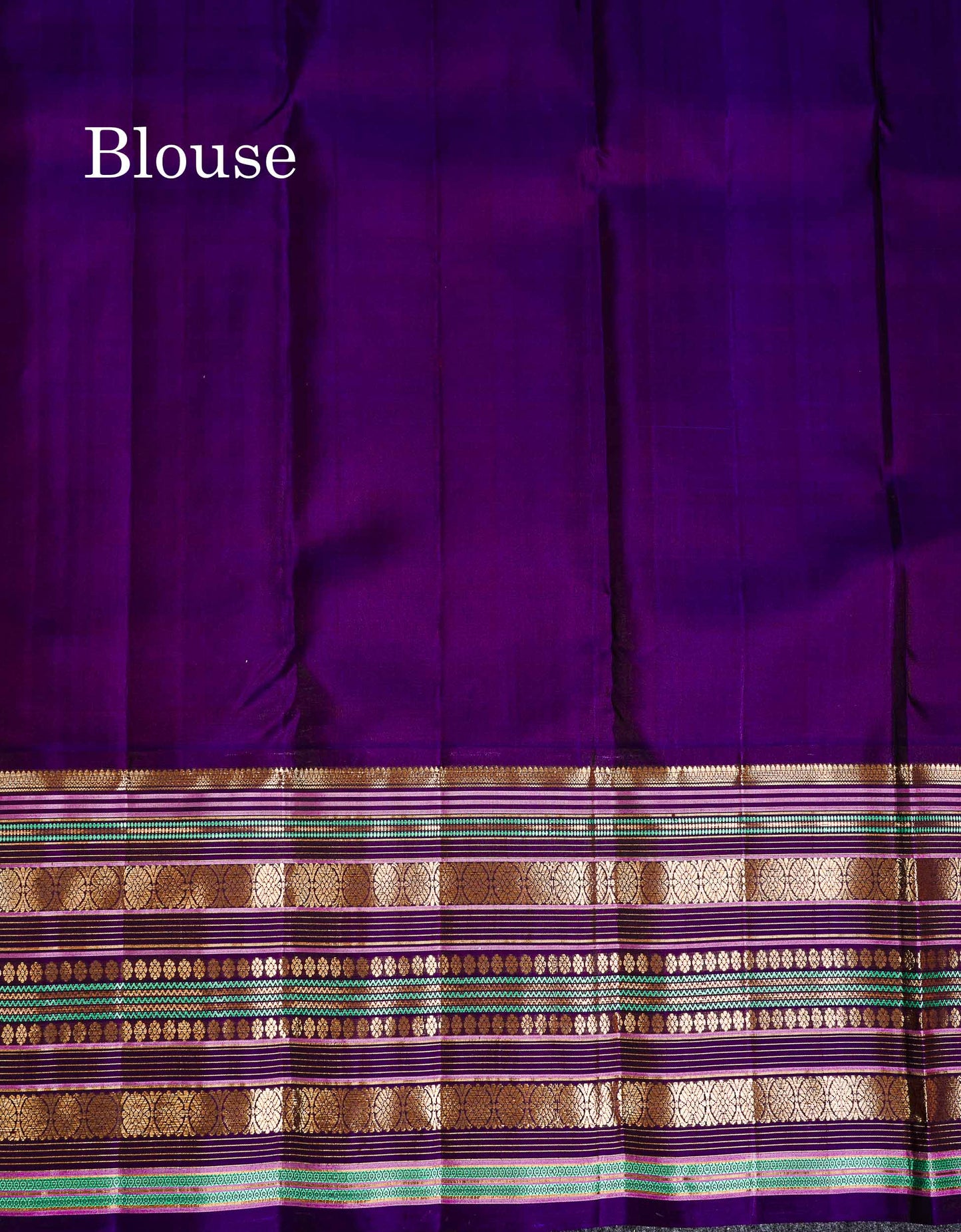 Pure Kanjivaram Silk Saree - Olive Mustard Yellow Zari Butta Along With Contrast Dark Purple Traditional Long Border