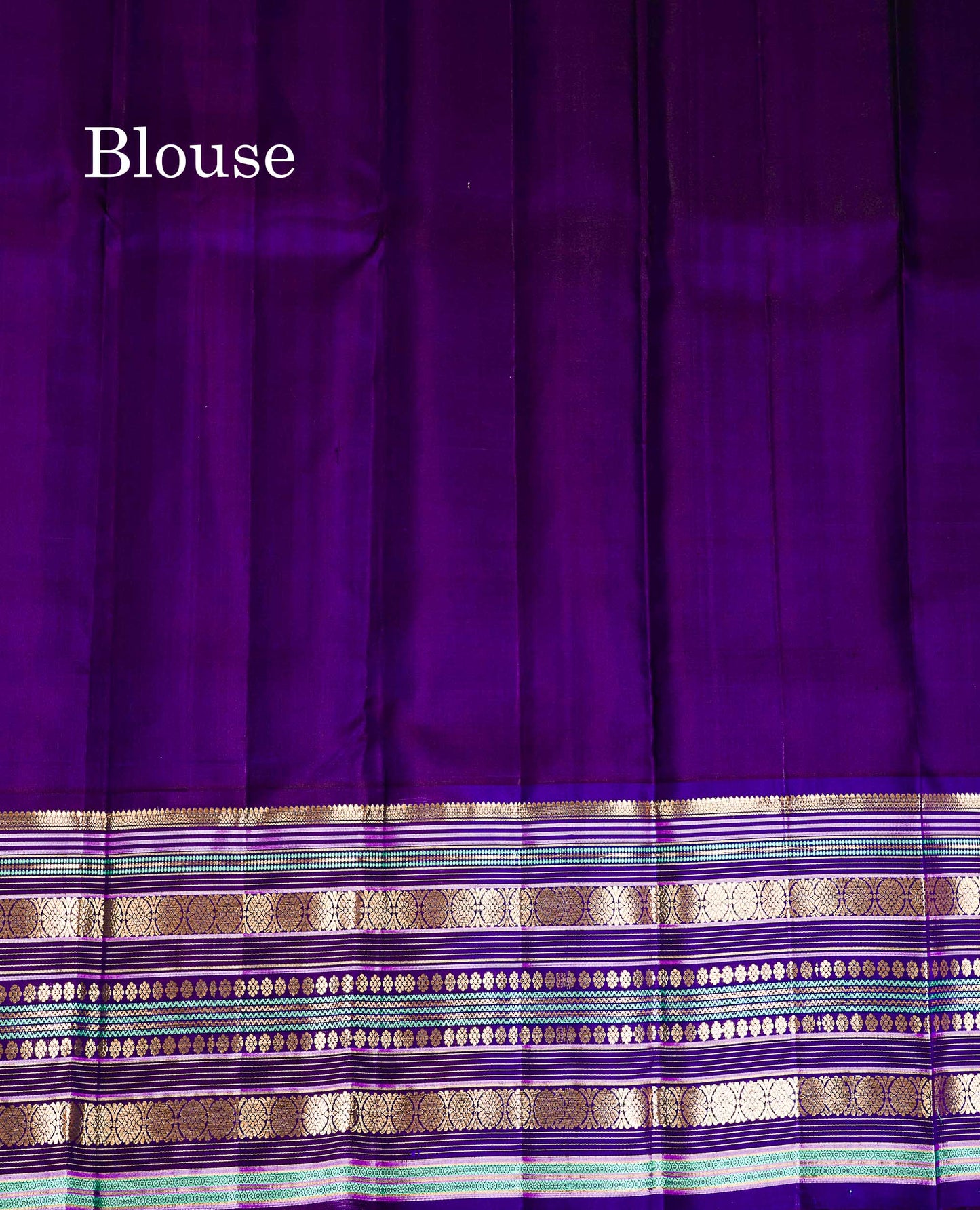 Pure Kanjivaram Silk Saree - Grey White Zari Butta Along With Contrast Dark Purple Traditional Long Border