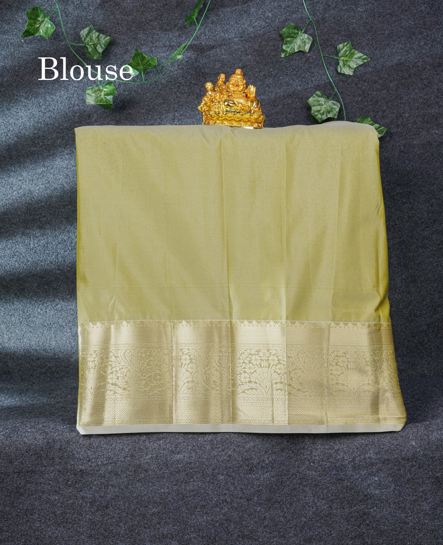 Semi Silk Pattu Pavadai (Bottle Green) with Sandal Blouse 26.5"