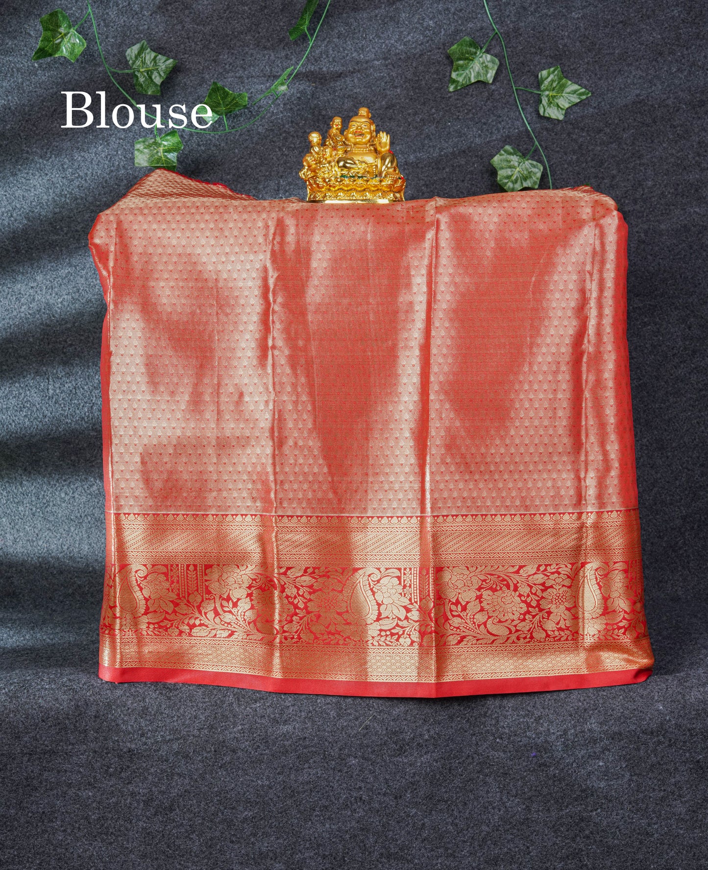 Semi Silk Pattu Pavadai Tissue (Light Green) with Red Blouse 27"