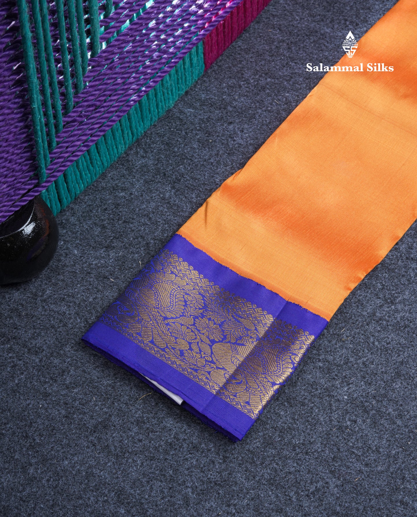 Pure Silk Pattu Pavadai Plain (Lemon Yellow) With Blue Blouse 20"