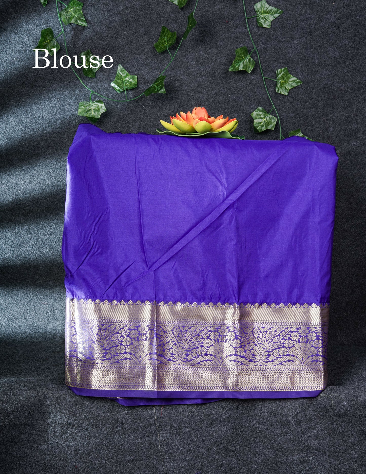Semi Silk Pattu Pavadai (Parrot Green) with Violet Blouse 27"