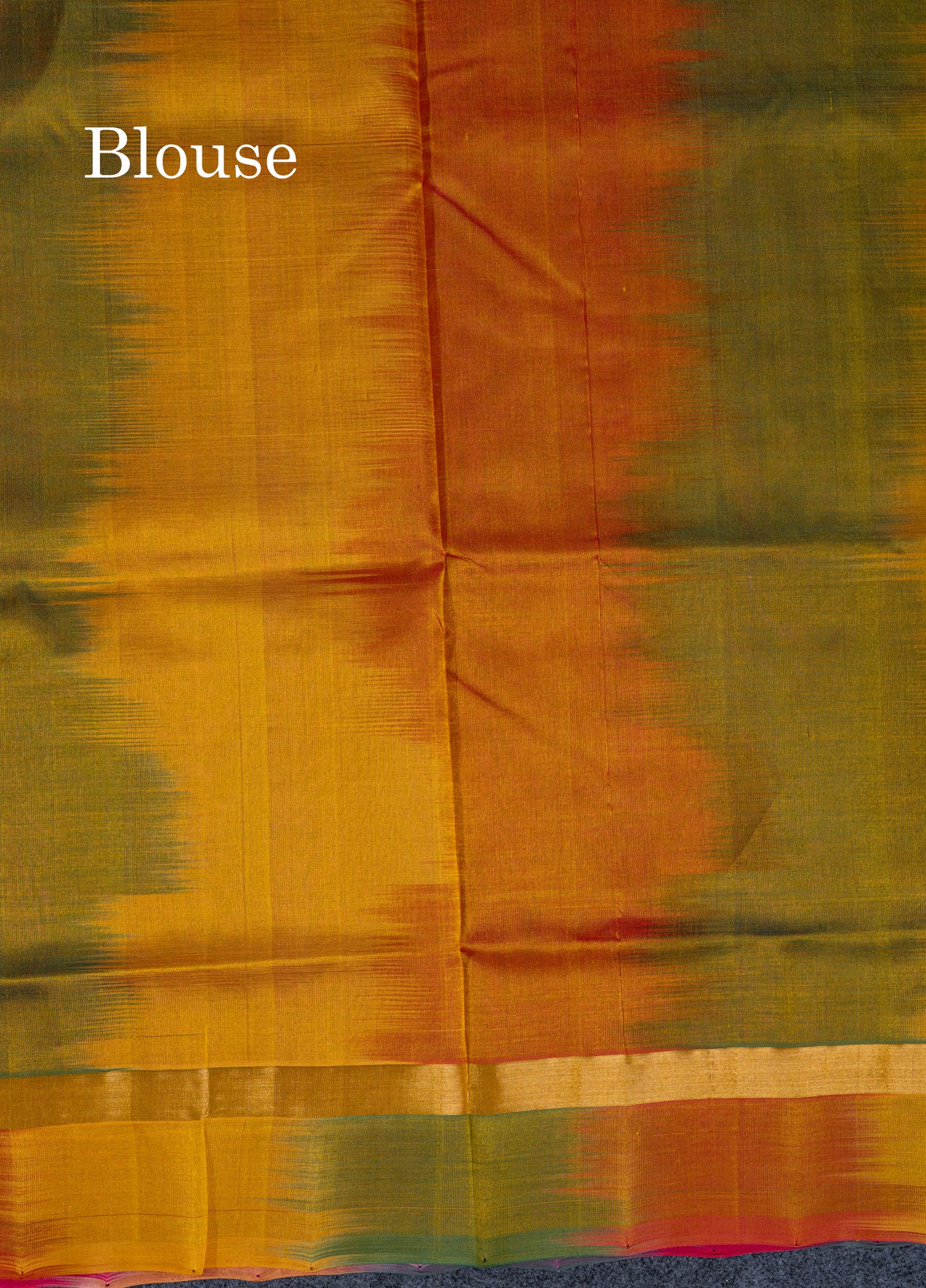 Pink Plain Pure Silk Cotton Saree With Contrast Multicolour Blouse