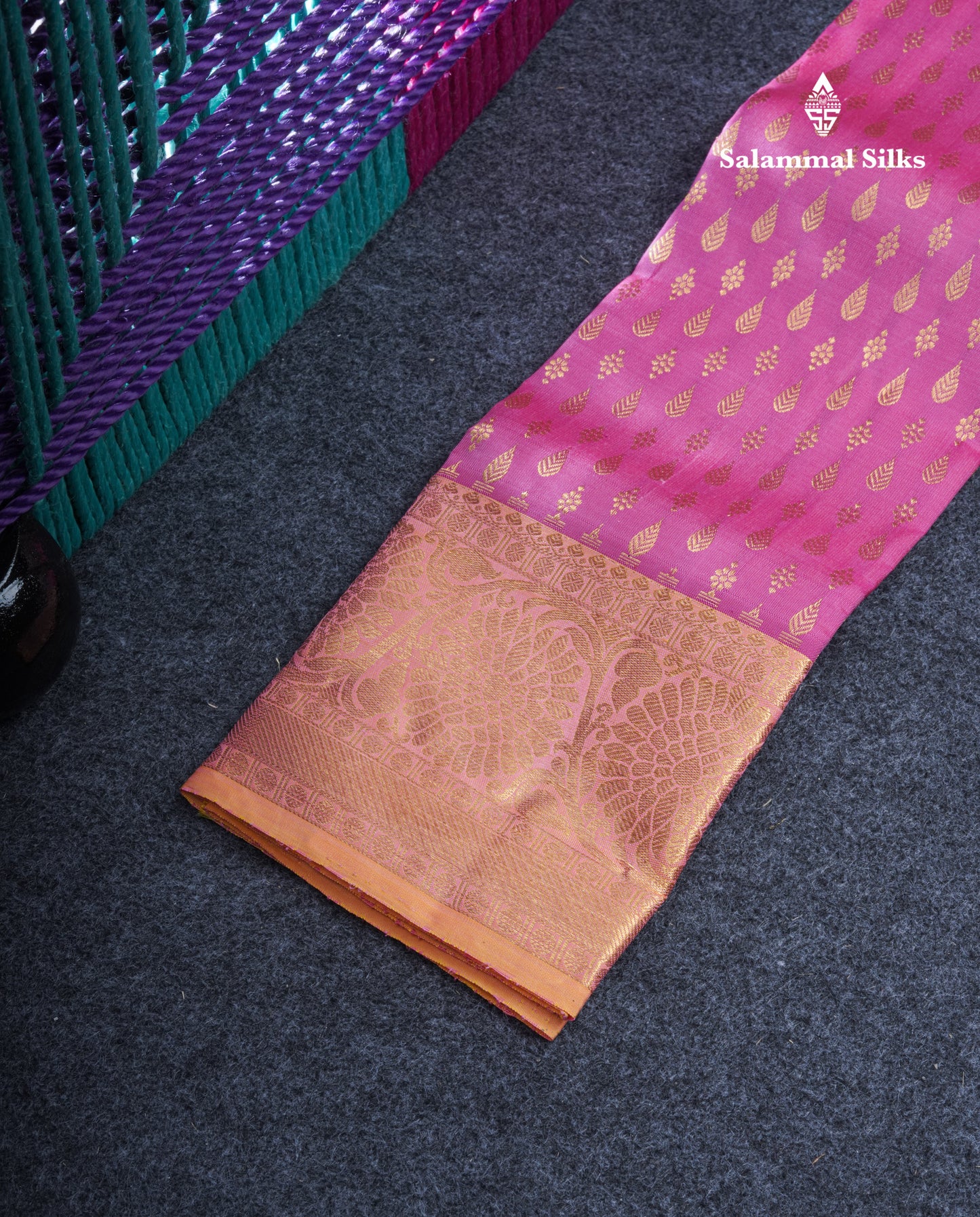 Pure Silk Pattu Pavadai (Pink) With Pinkish Orange Blouse 20"