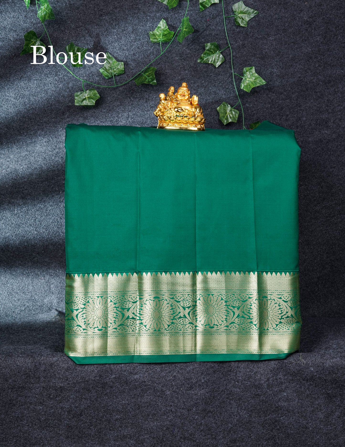 Semi Silk Pattu Pavadai (Red) with Bottle Green Blouse 27"