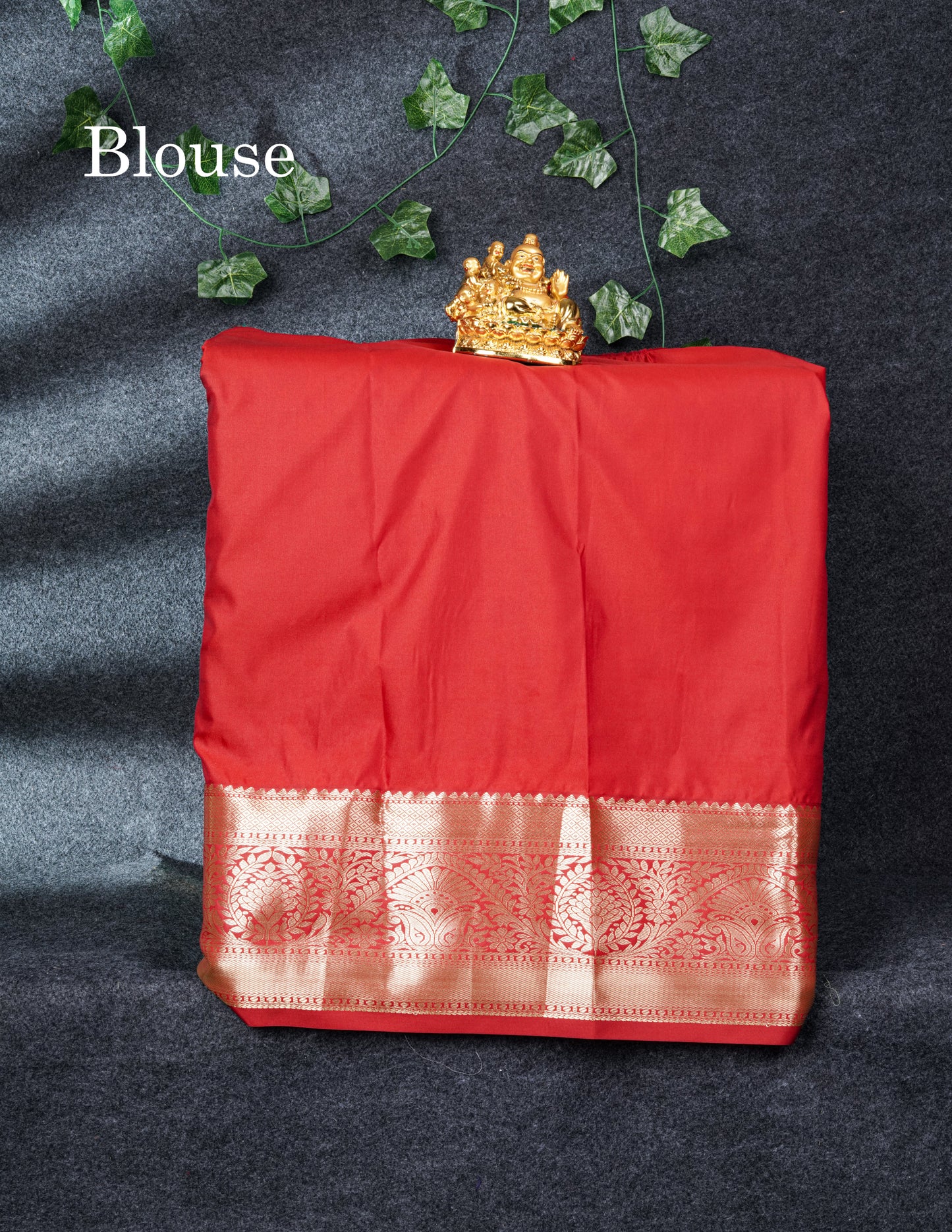 Semi Silk Pattu Pavadai (Sapphire Green) with Red Blouse 27"