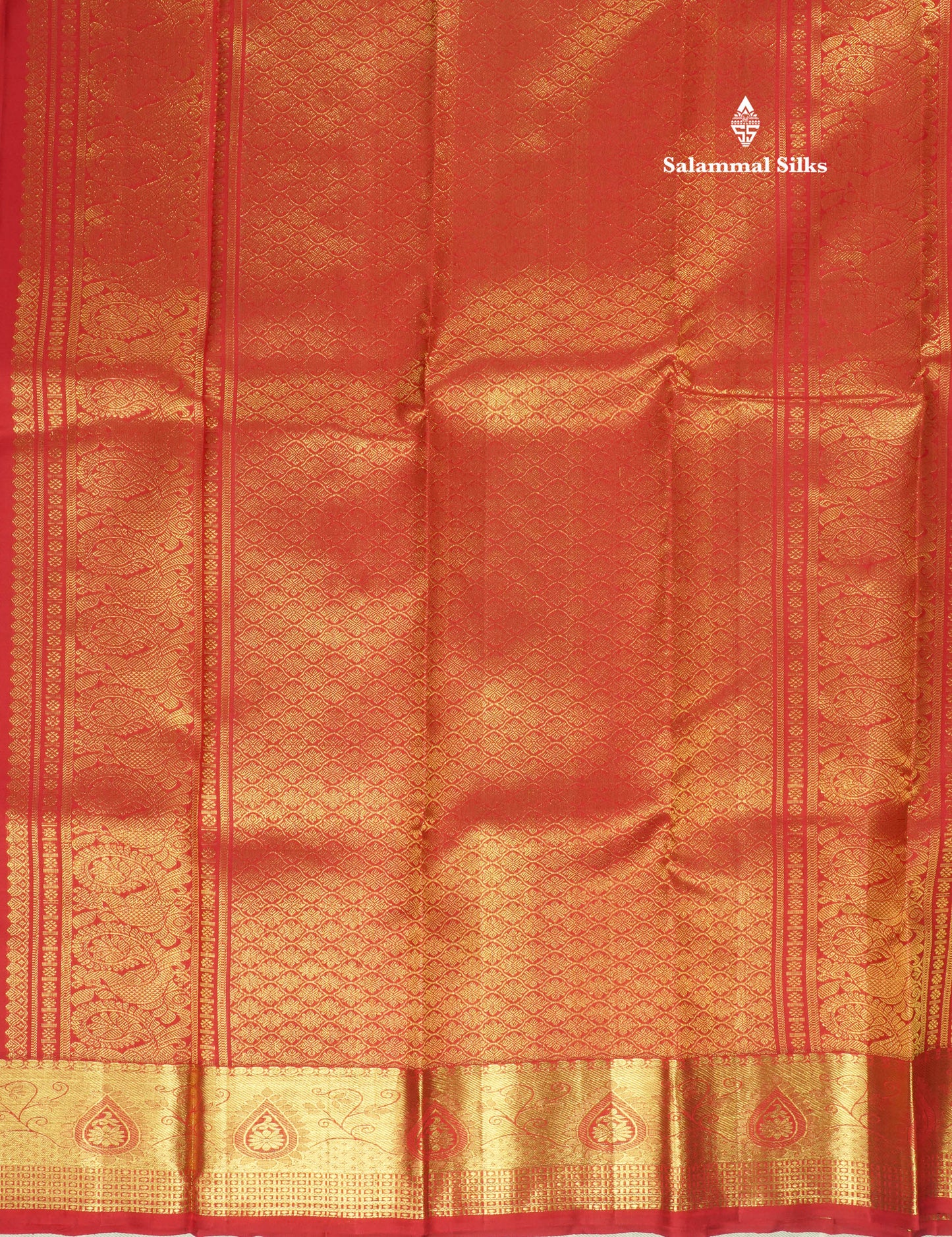 Red Pure Kanjivaram Silk Saree with Self Border