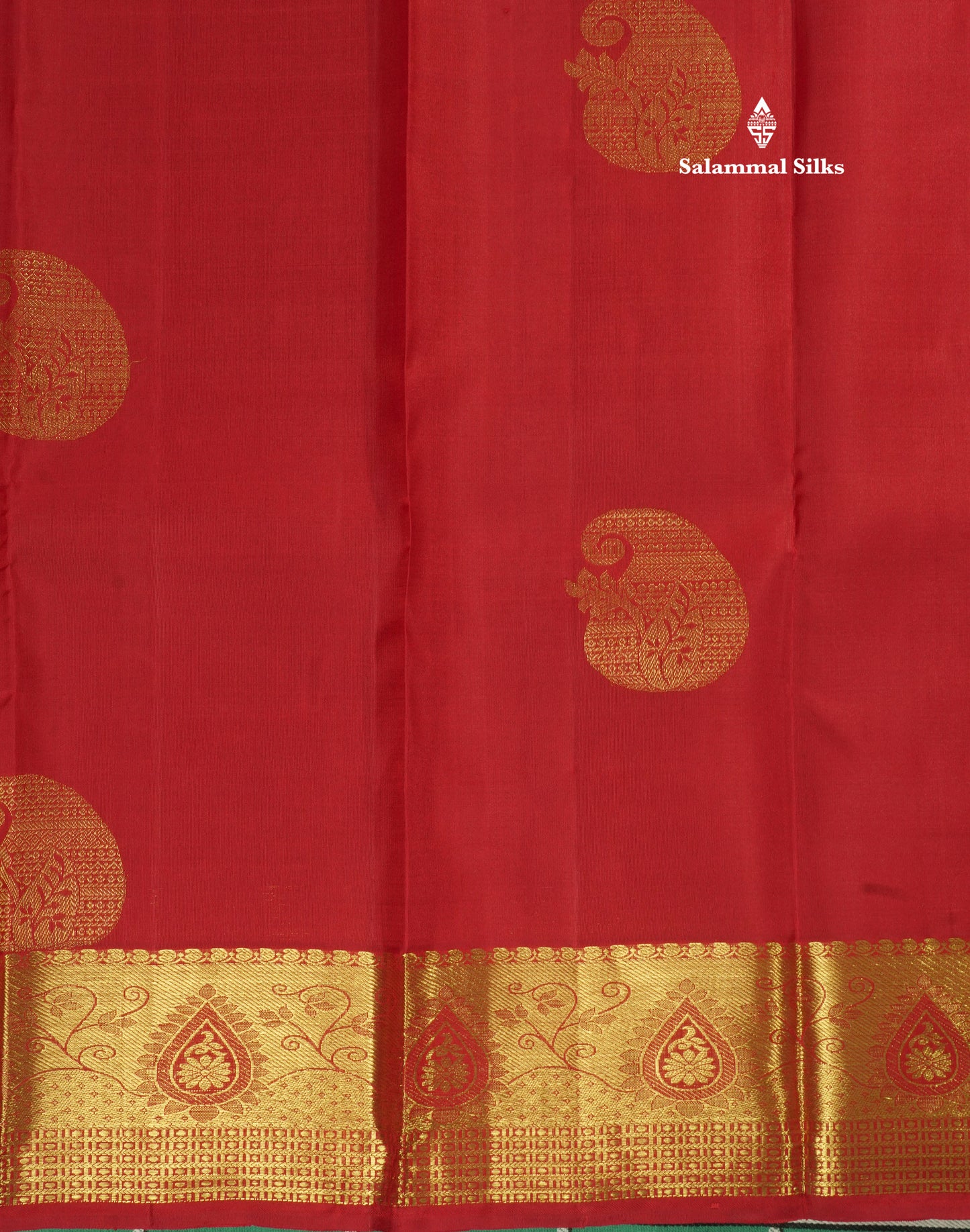 Red Pure Kanjivaram Silk Saree with Self Border