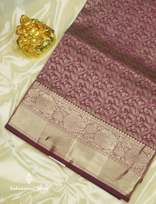 Magenta Bridal Pure Kanjivaram Silk Saree With Self Border