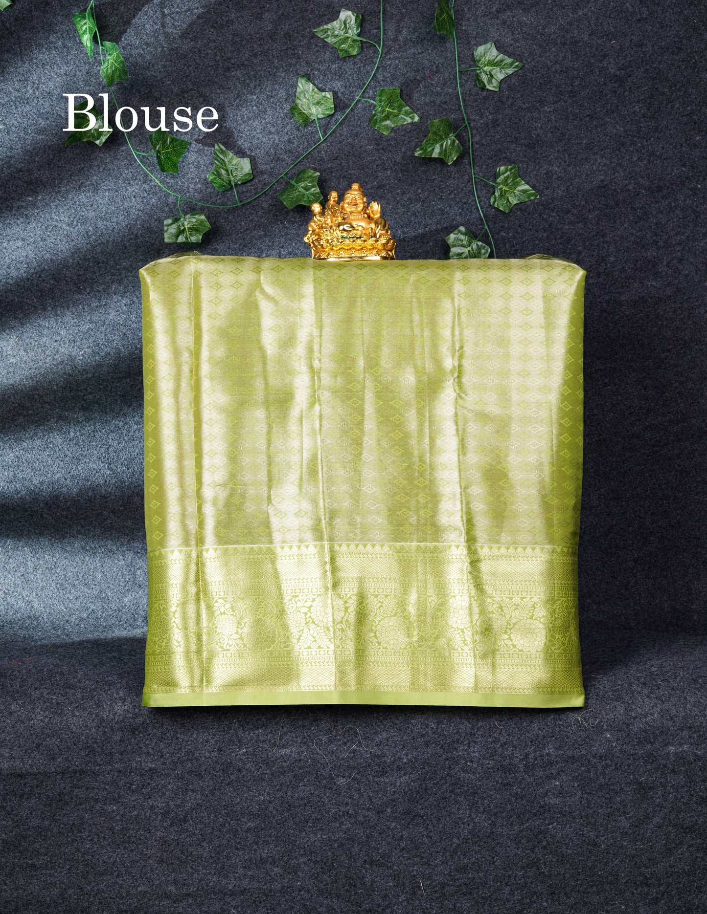 Semi Silk Pattu Pavadai Tissue (Pink) With Pista Green Blouse 27"
